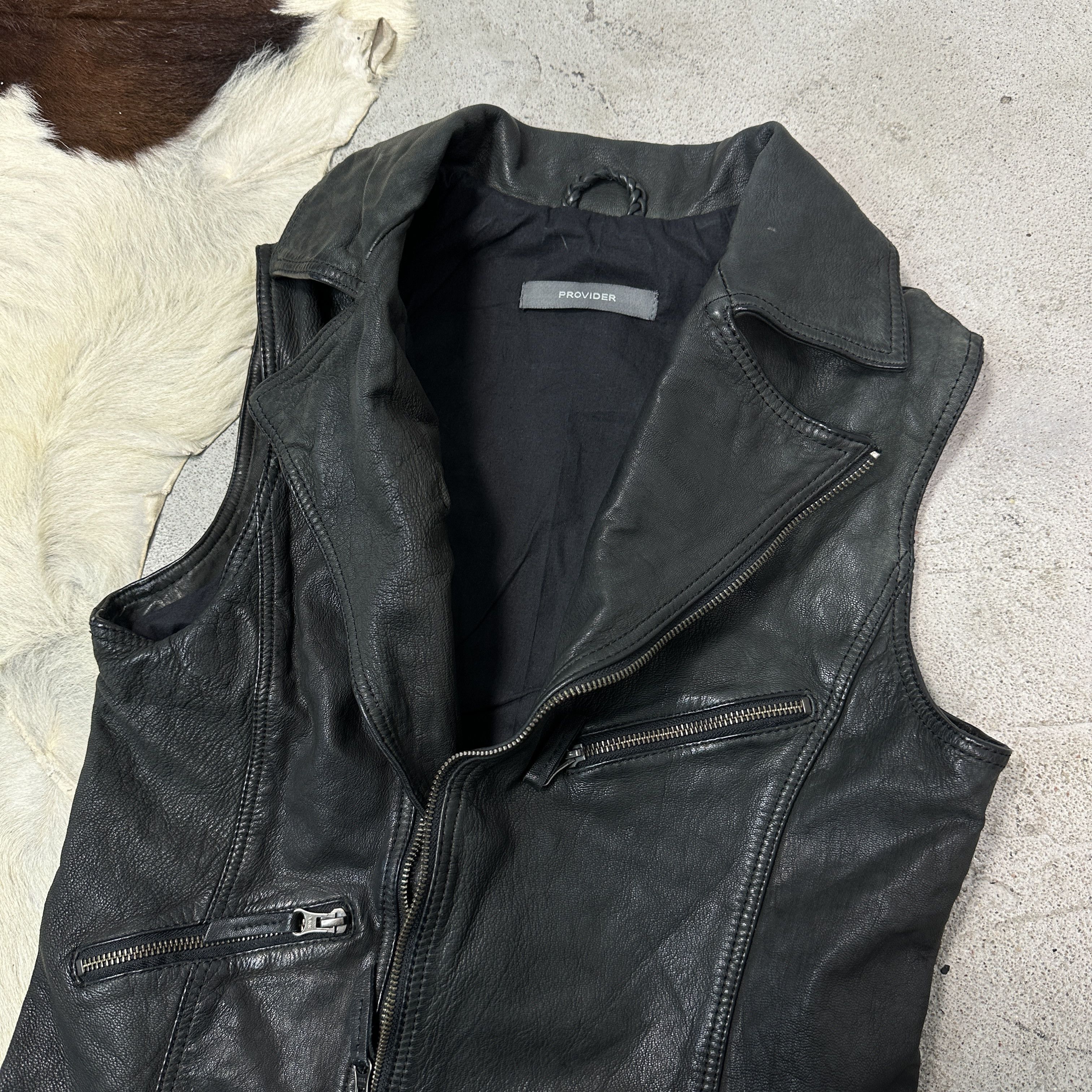 Vintage Vintage Avant Garde Leather Grunge Biker Vest Y2K Size M / US 6-8 / IT 42-44 - 3 Thumbnail