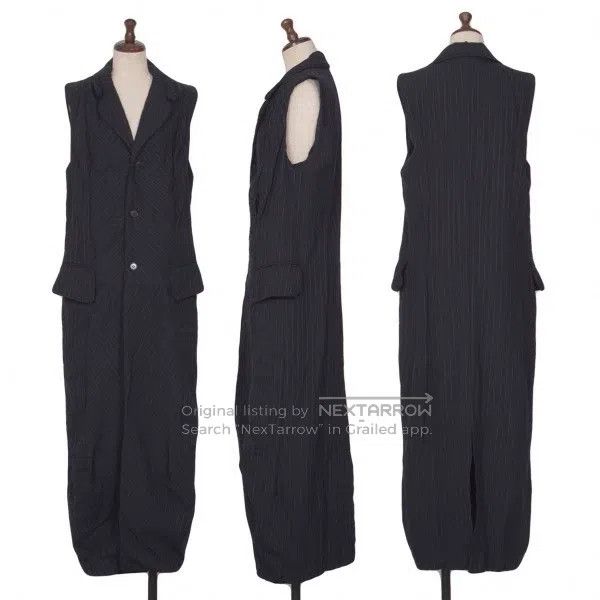Comme des Garcons Comme des Garcons Dark Blue Retro Striped Long Blazer Size M / US 6-8 / IT 42-44 - 1 Thumbnail