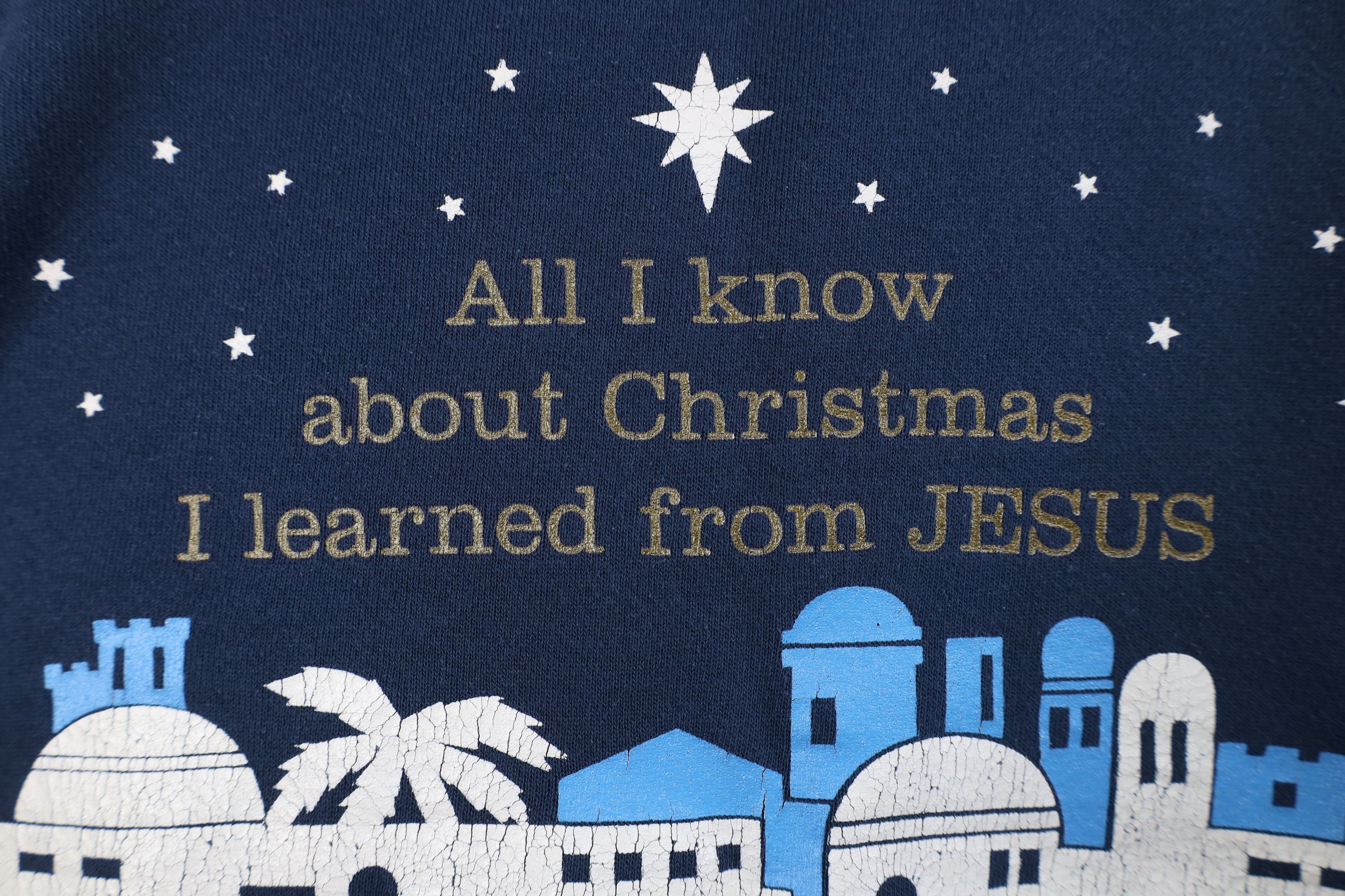 Vintage Vintage 90s About Christmas Jesus Crewneck Sweatshirt USA Size L / US 10 / IT 46 - 6 Thumbnail