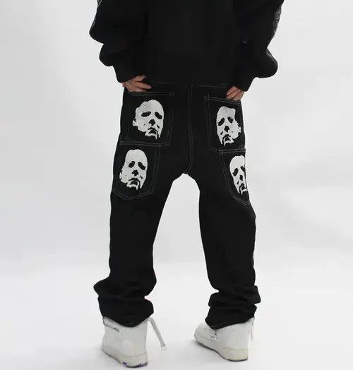 VIBE Black face print washed straight jeans Size US 32 / EU 48 - 5 Thumbnail