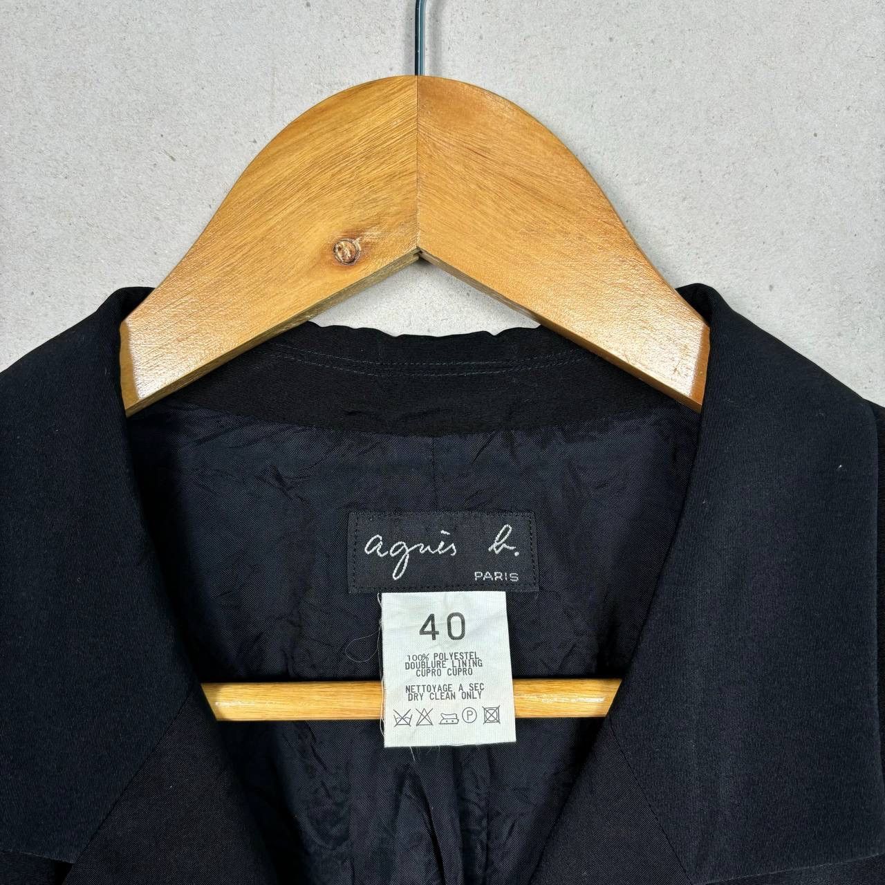 agnes b. Agnes B. Paris Vintage 90s Black Blazer Jacket Size 40 Size M / US 6-8 / IT 42-44 - 4 Thumbnail