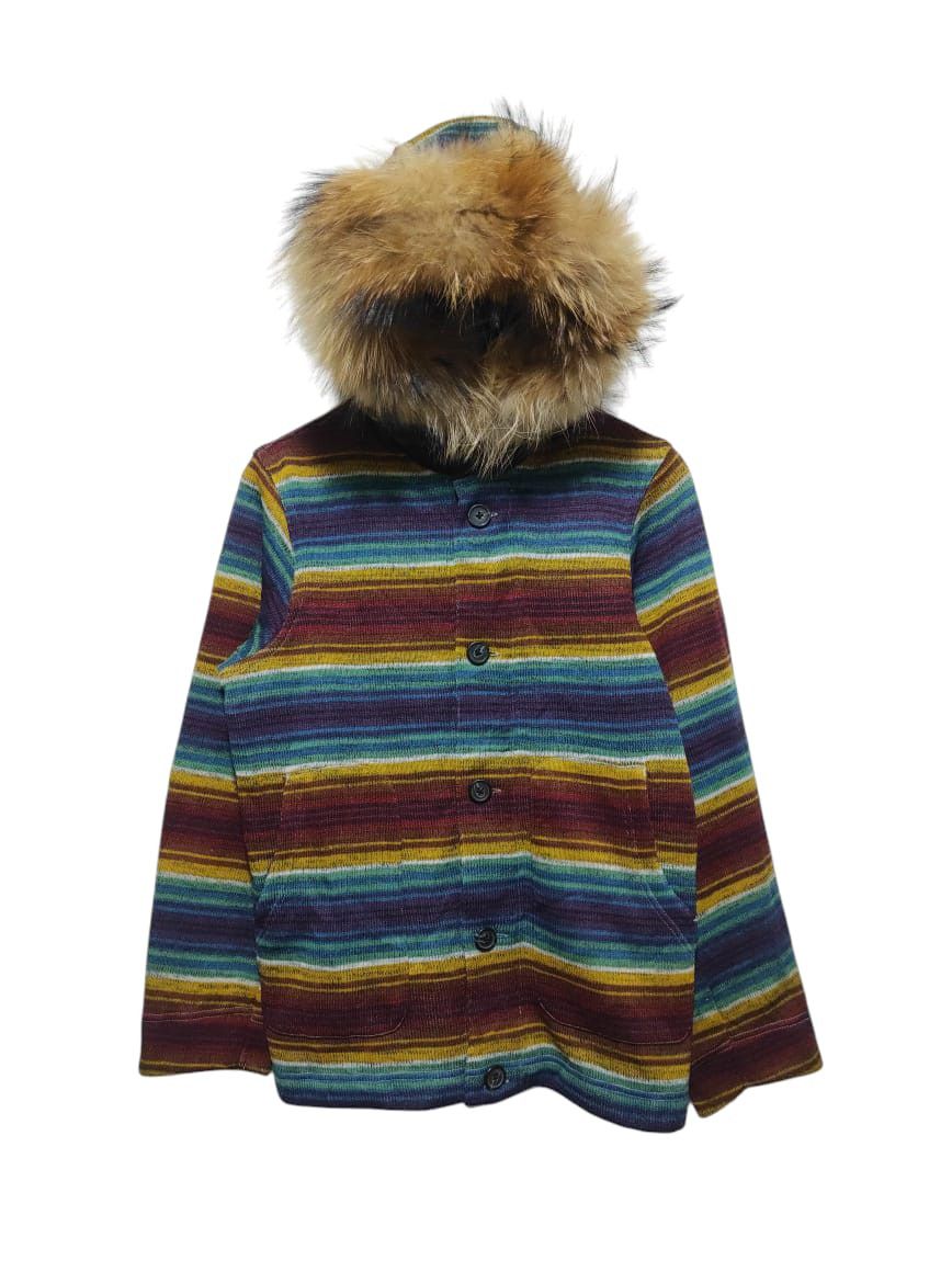 Japanese Brand Stripe zip fur hoodie ifsix LGB style Size US M / EU 48-50 / 2 - 1 Thumbnail
