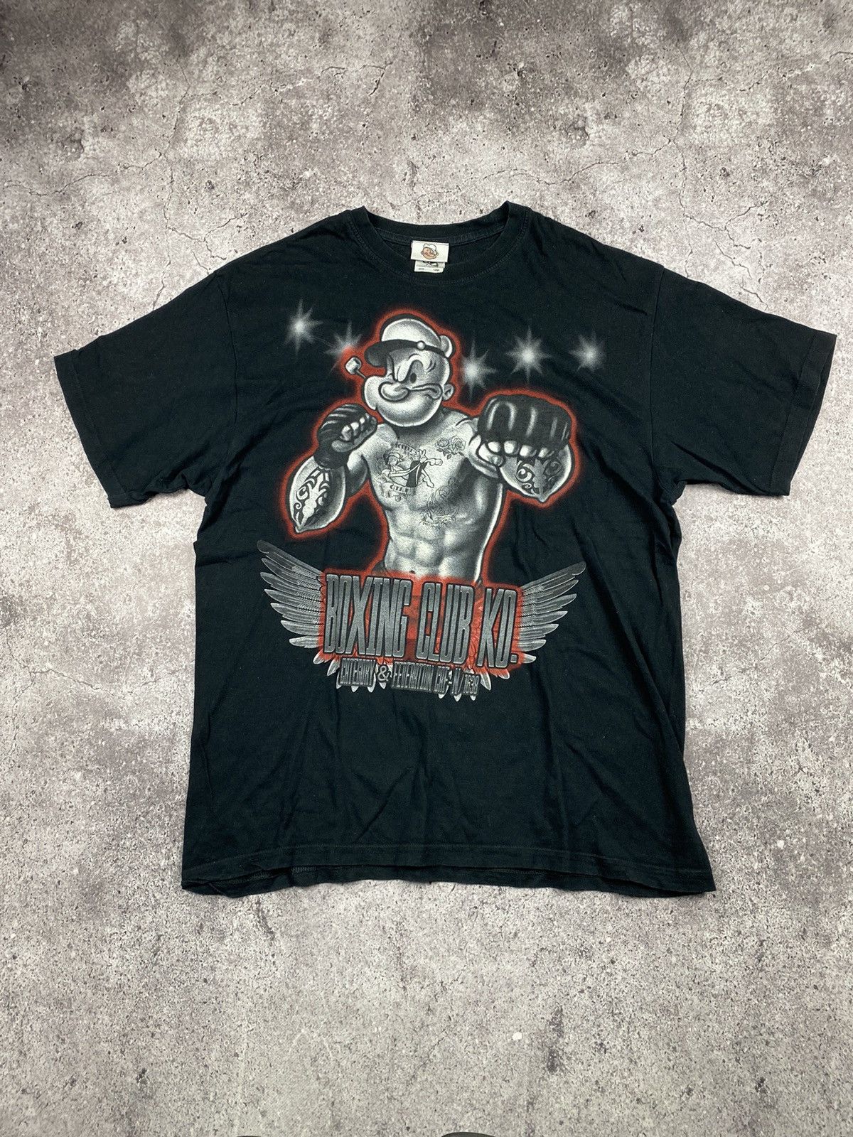 Vintage Y2K Gangster Popeye Bling Tee Shirt Size US L / EU 52-54 / 3 - 1 Thumbnail