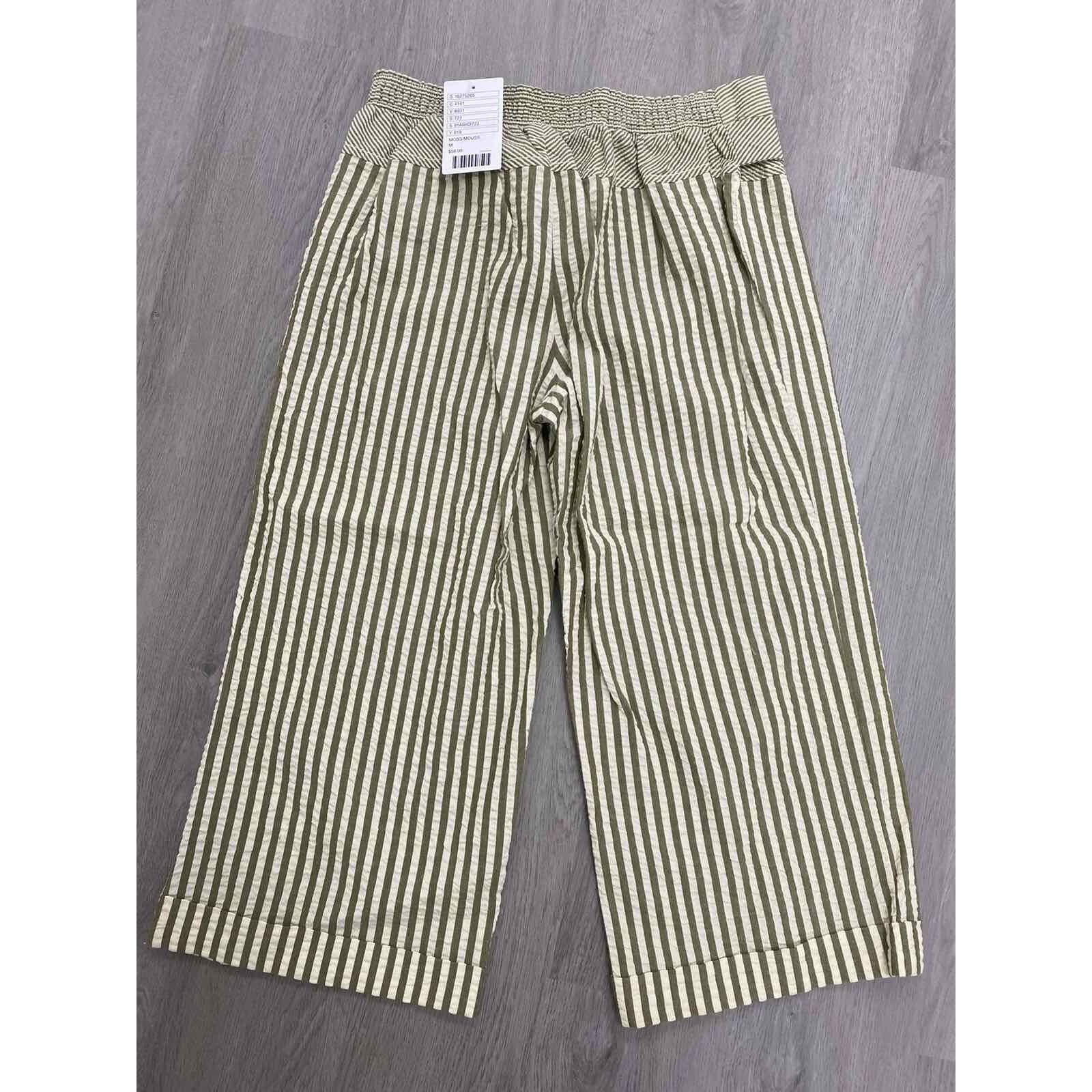 Anthropologie Anthropologi Monday Tuesday Striped Crop Easy Pant M A000613 Size 24" / US 00 / IT 34 - 2 Thumbnail