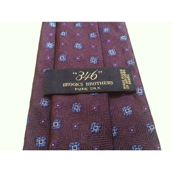 Brooks Brothers BROOKS BROTHERS MENS NEW PURPLE 100%SILK TIE WIDTH: 3 3/8" Size ONE SIZE - 2 Thumbnail