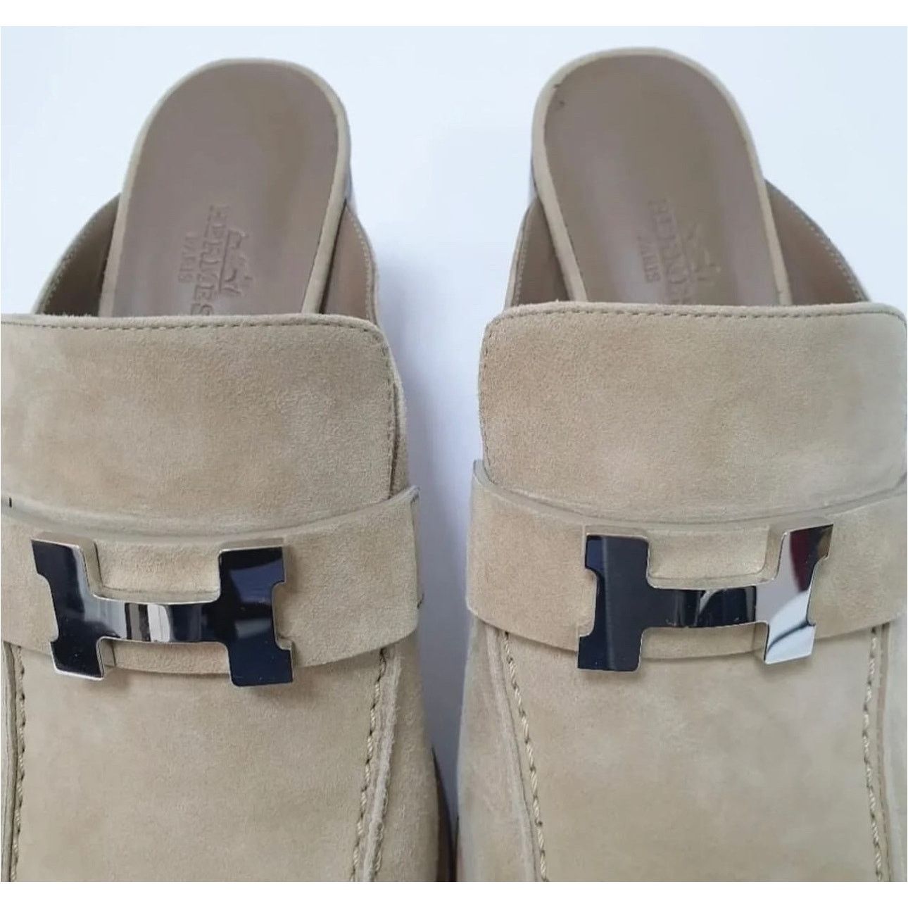 Hermes Hermès Flore 60 Suede Mules Sz.40.5 Size US 10.5 / IT 40.5 - 7 Thumbnail