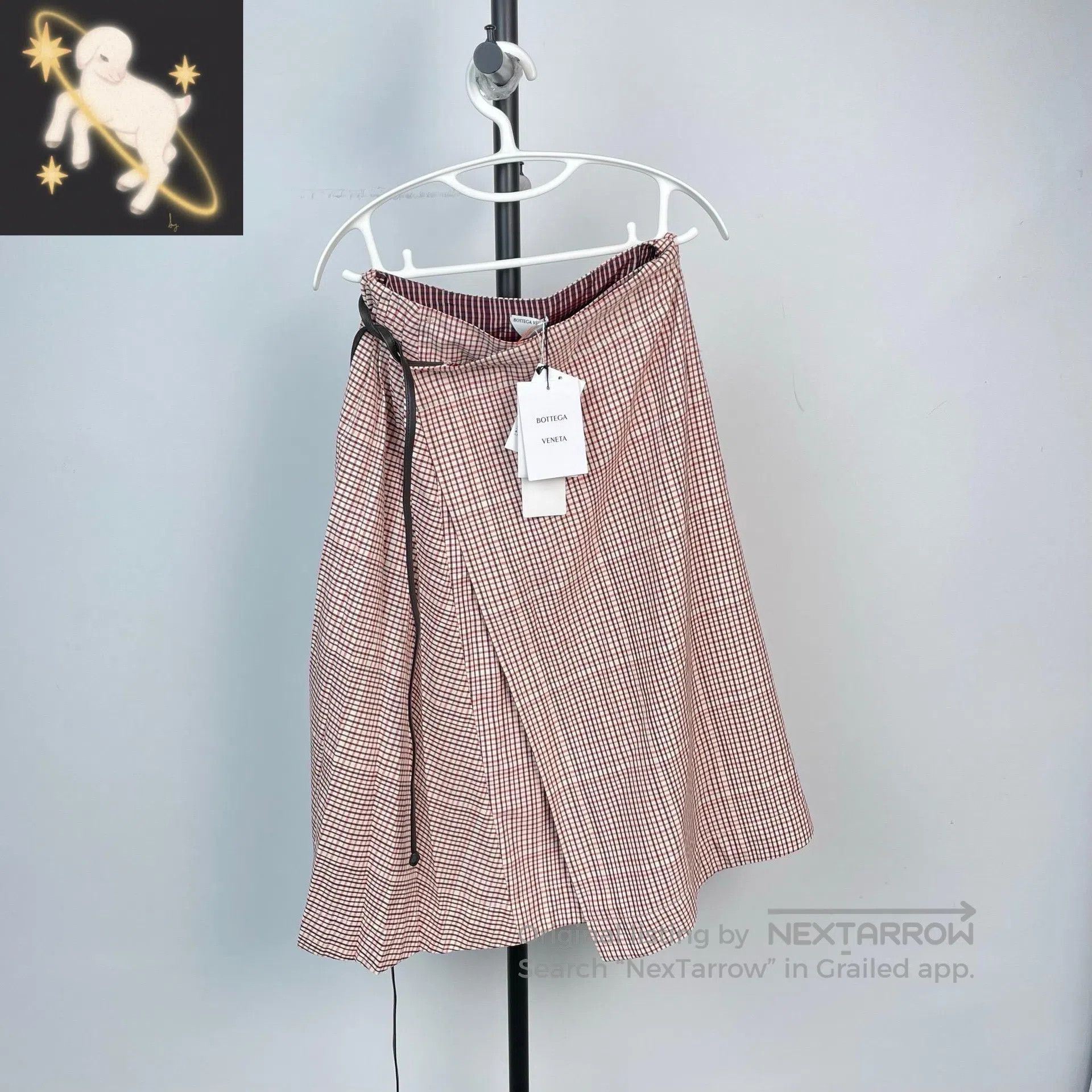 Bottega Veneta Bottega Veneta Red brown tartan half-length skirt| Size 33" - 1 Thumbnail