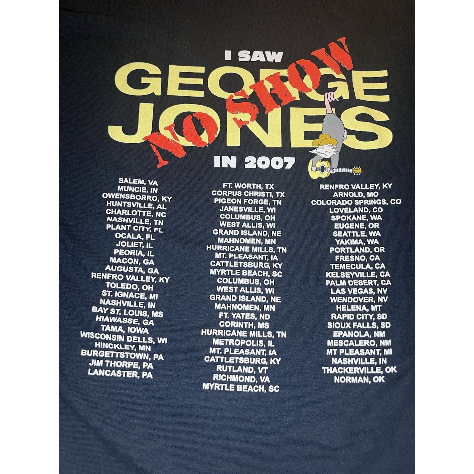 Gildan George Jones “No Show” Tour 2007 T-Shirt – Size M Size US M / EU 48-50 / 2 - 4 Thumbnail