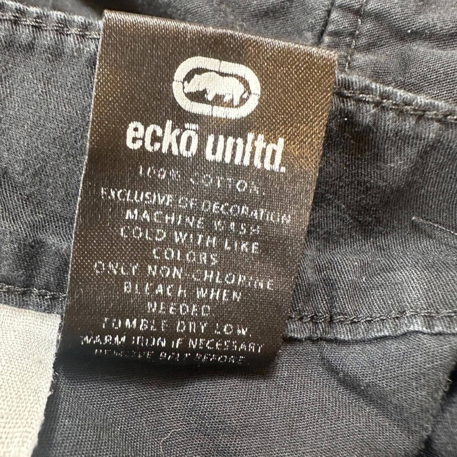 Ecko Unltd. Y2K Ecko Unltd Mens Black Cargo Shorts Size 42 Raw Uncut Size US 42 / EU 58 - 5 Thumbnail