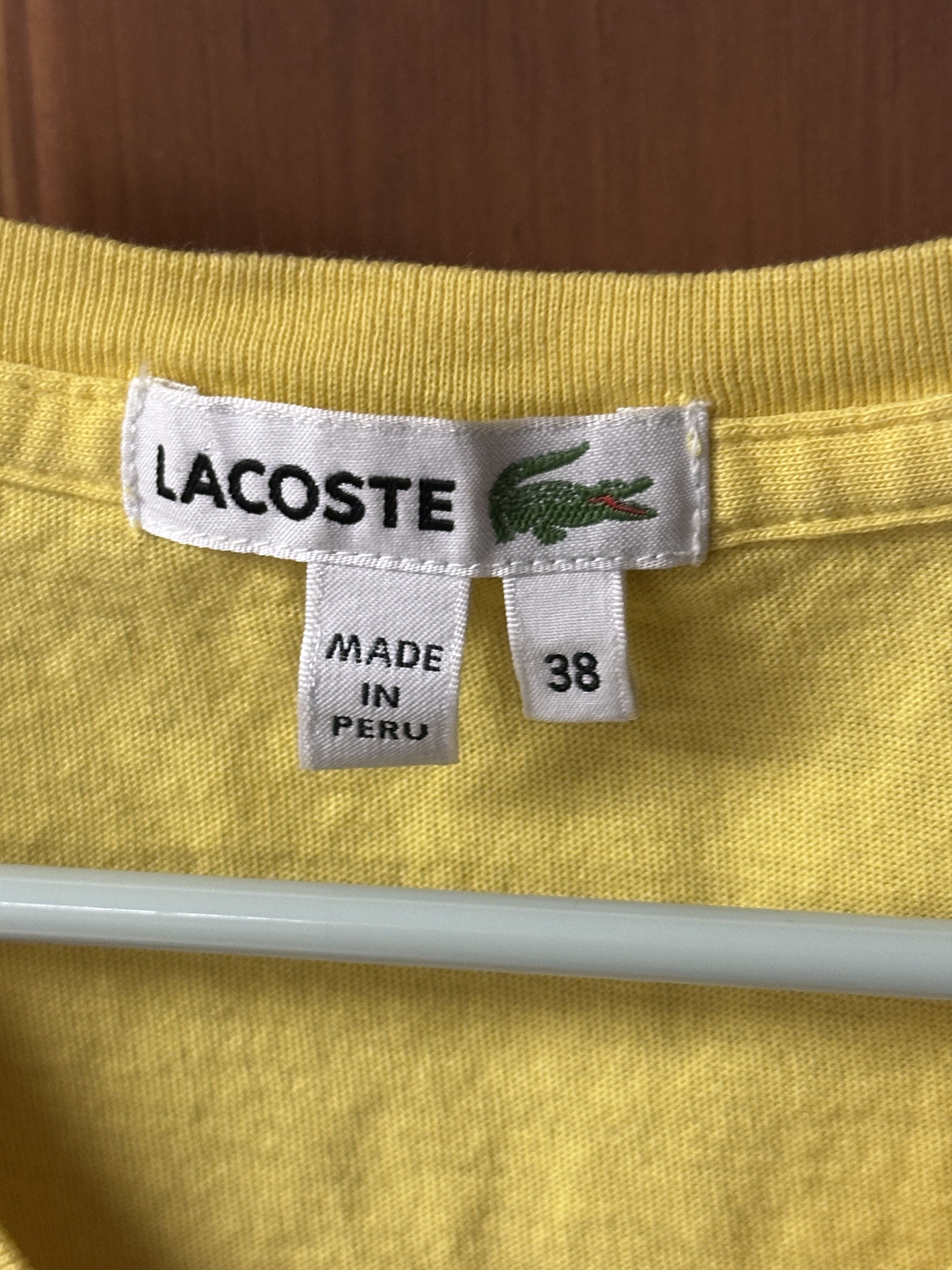 Lacoste Lacoste Women's Yellow V-neck T-shirt Size 38 Size XS / US 0-2 / IT 36-38 - 3 Thumbnail