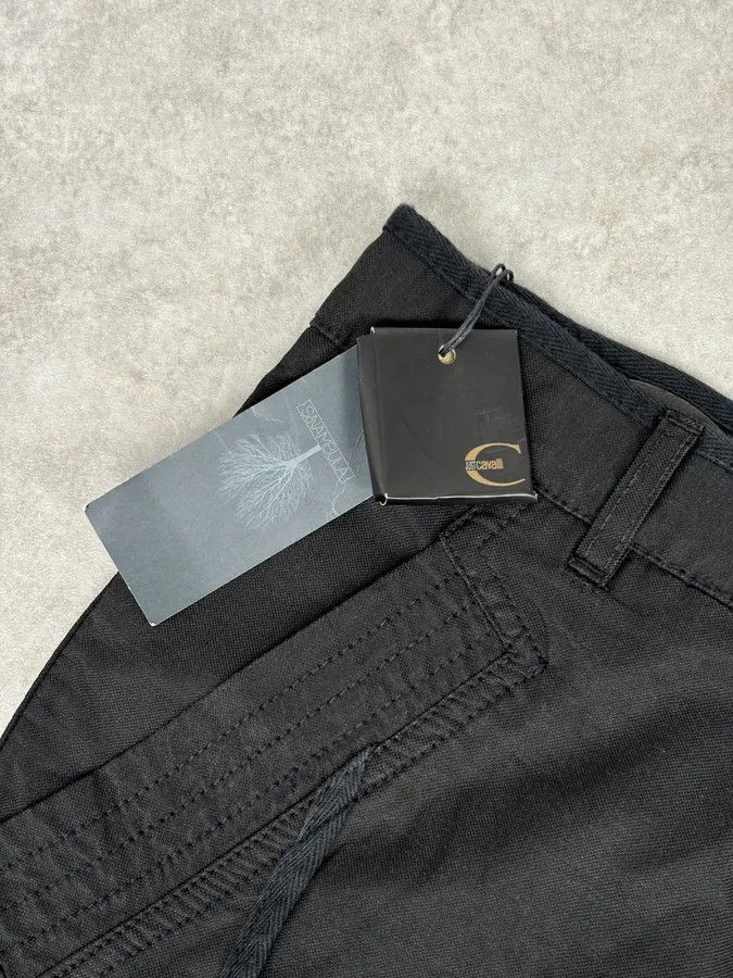 Just Cavalli 2000s Cavalli Black Avant-Garde Cargo Pants Size US 32 / EU 48 - 11 Thumbnail