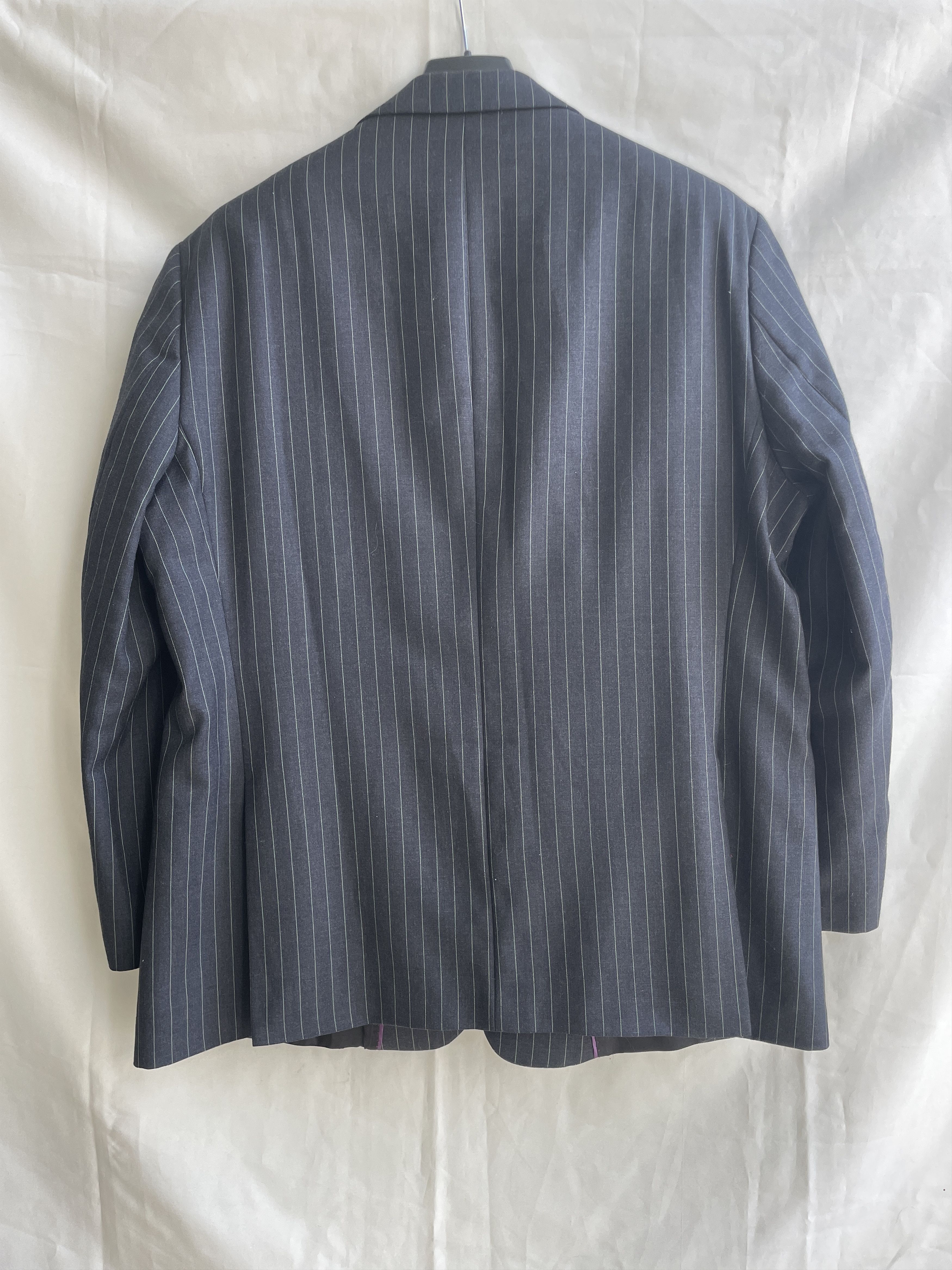 Other Brook Taverner Charcoal Gray Pinstripe Wool Suit Size 48S - 3 Thumbnail