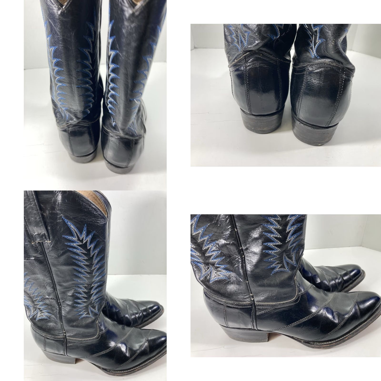 Vintage VINTAGE JAR Boots Western Boot Men Size 8 Black Exotic Leather Eel Skin Mexico Cowboy Rodeo Leather Upper Pull On D Mens Size US 8 / EU 41 - 8 Thumbnail