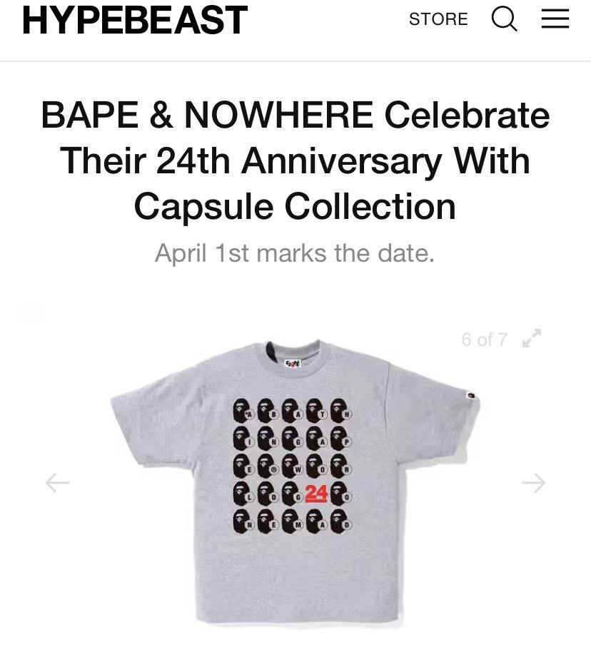 Bape Bape 2017 — 24th Anniversary Ape Heads A-Z Tee Size US M / EU 48-50 / 2 - 2 Thumbnail