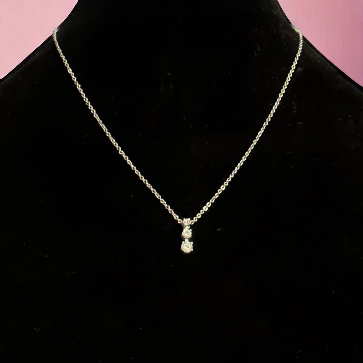 Other Silver tone triple rhinestone pendant necklace Size ONE SIZE - 1 Thumbnail
