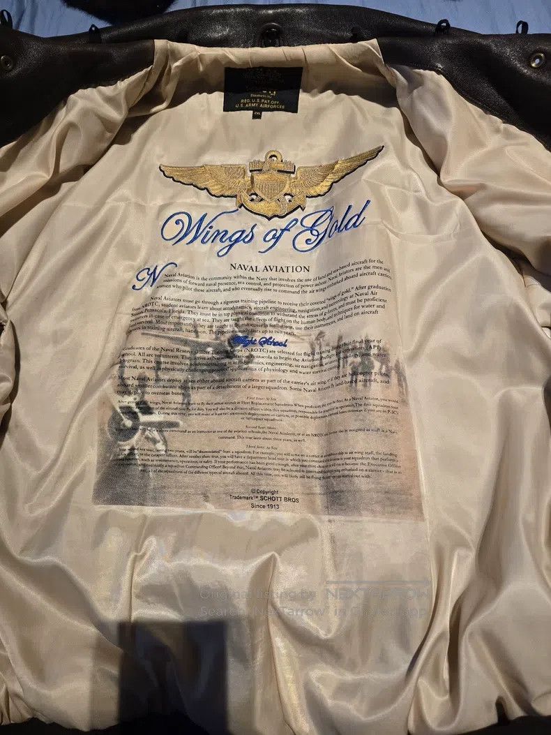 Schott Schott A2 sheepskin out-of-print bomber jacket Size US XL / EU 56 / 4 - 6 Thumbnail