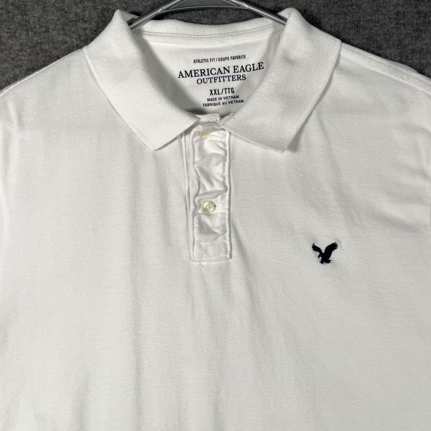 American Eagle Outfitters American Eagle Polo Shirt Mens 2XL White Athletic Fit Casual Golf Y2K Preppy Size US XXL / EU 58 / 5 - 2 Thumbnail