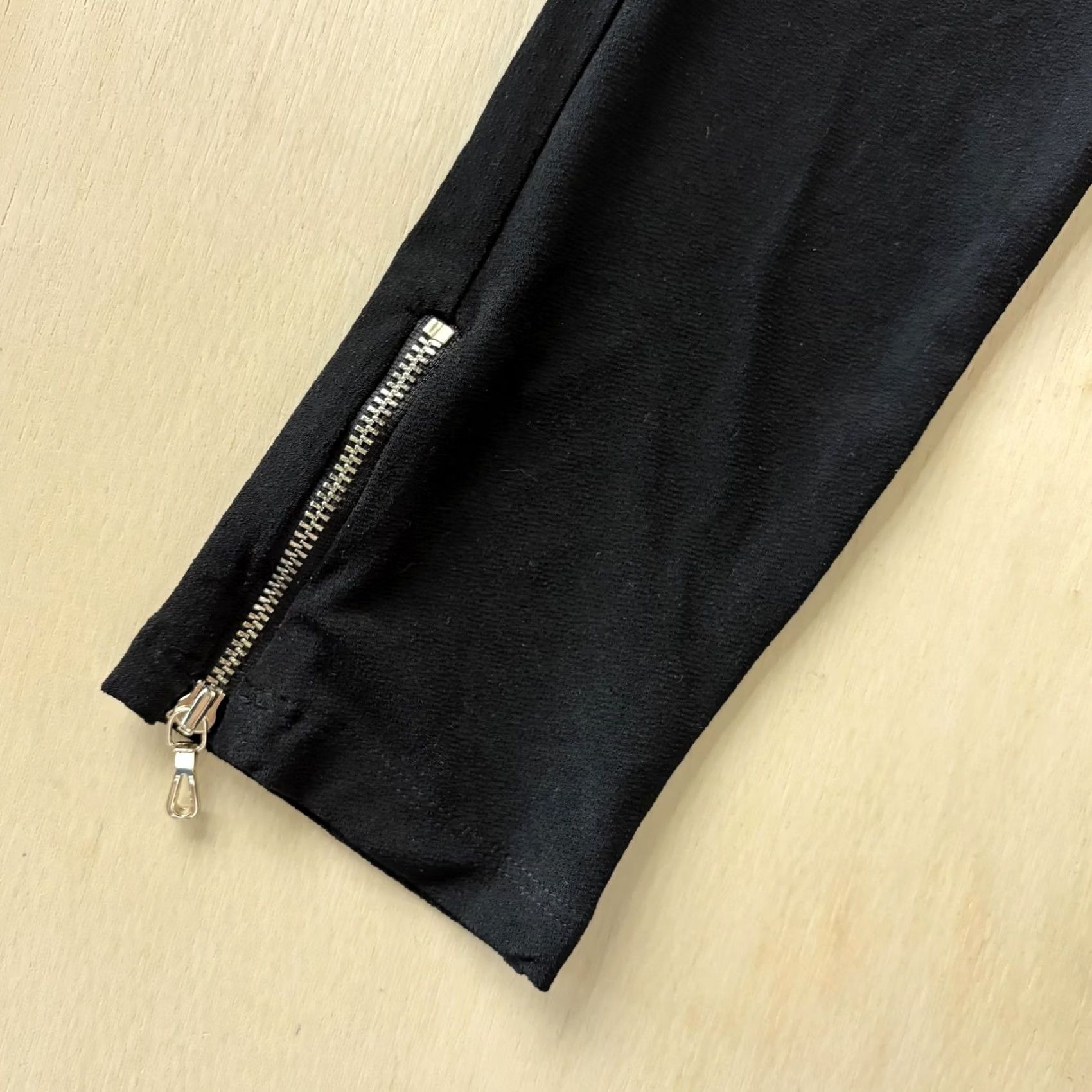 Ann Taylor Ann Taylor Blouse Womens XL Black Square Neck Ruched Long Sleeve Zipper Top Size XL / US 12-14 / IT 48-50 - 2 Thumbnail