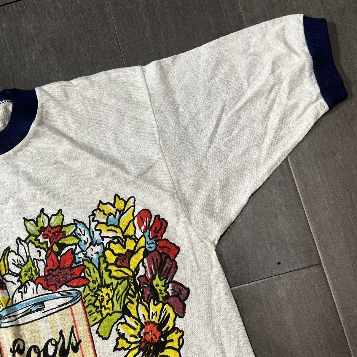 Vintage Vintage single stitch 1970s ringer tshirt alcohol promo Size US S / EU 44-46 / 1 - 6 Thumbnail
