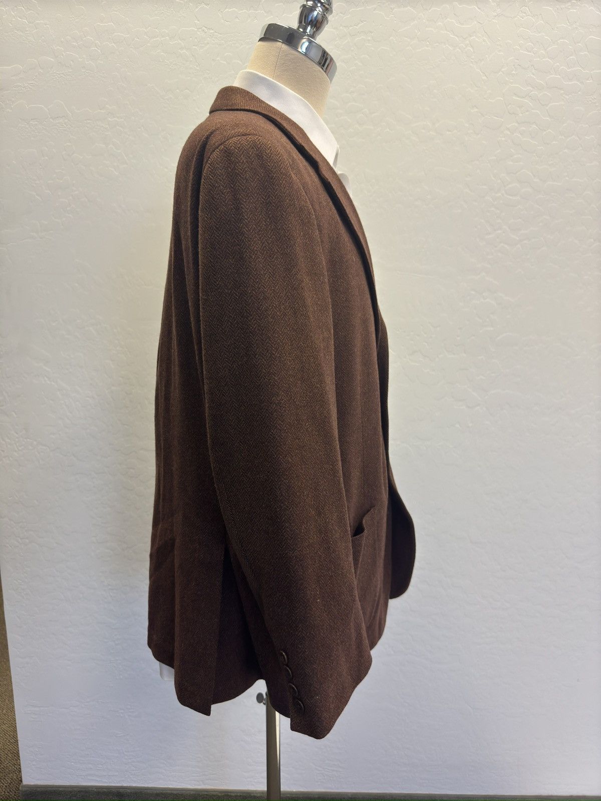 Paul Stuart Paul Stuart Herringbone Soft Wool Unconstructed Suit Jacket Size 46R - 6 Thumbnail