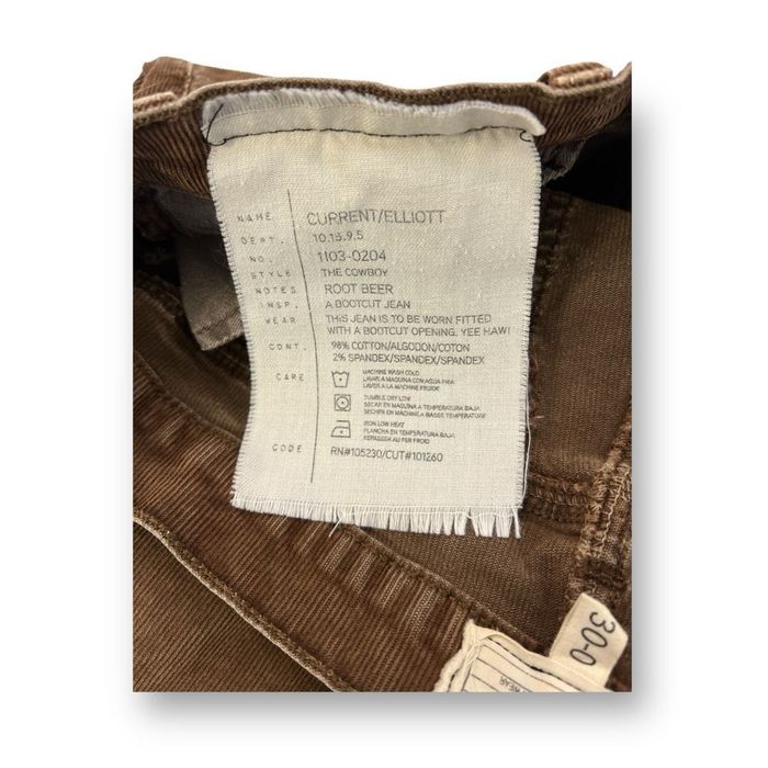 Current Elliott Current Elliot The Cowboy Bootcut Brown Corduroy Pants Size Grailed 4265