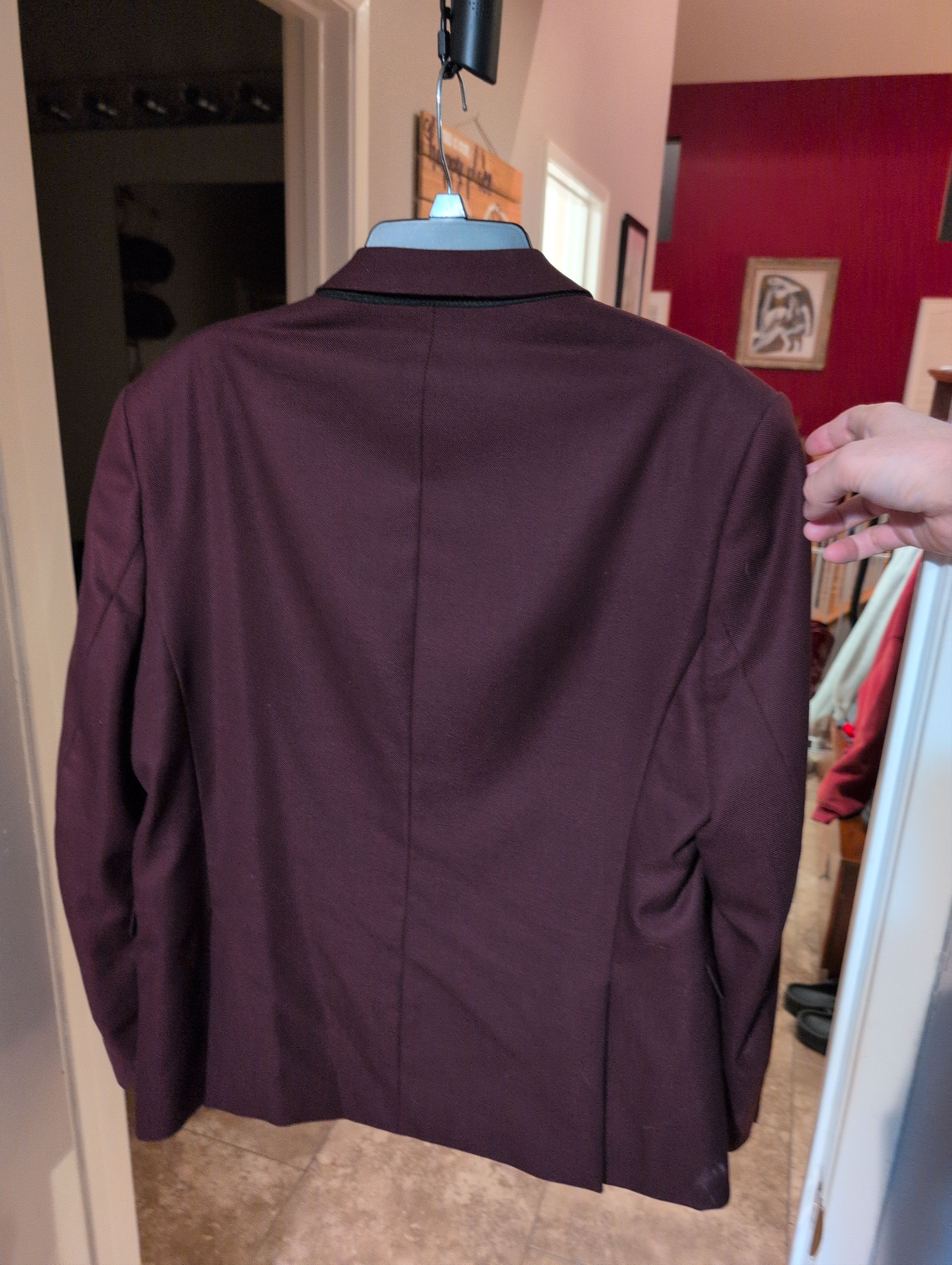 Zara Zara Men's Burgundy Blazer w/ high-IQ Cool Comfort Lining Size 42R - 3 Thumbnail