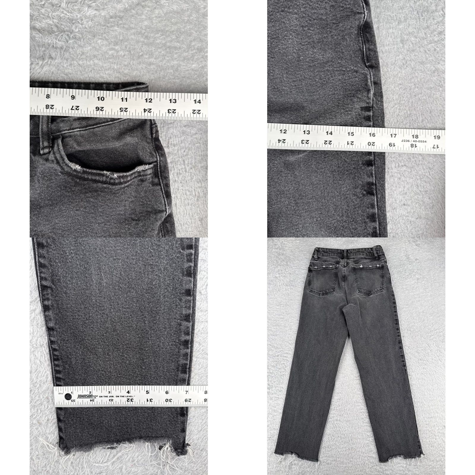 Vintage SO Jeans Women Jeans Black Denim Straight Leg 24x25 Distressed 3 Soft Cotton Casual 90s Cowboy Theme Mens?? Size 26" / US 2 / IT 38 - 9 Thumbnail