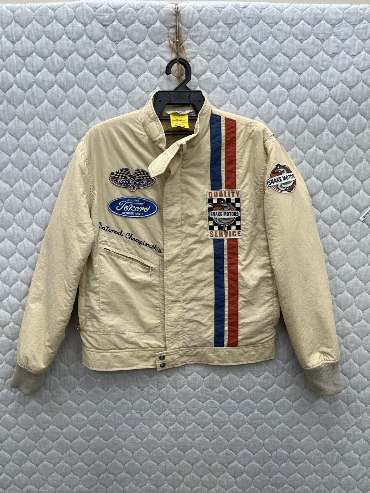 image of Archive Toys Mccoy Snake Motors Racing Team Jacket in Beige, Men's (Size Medium)