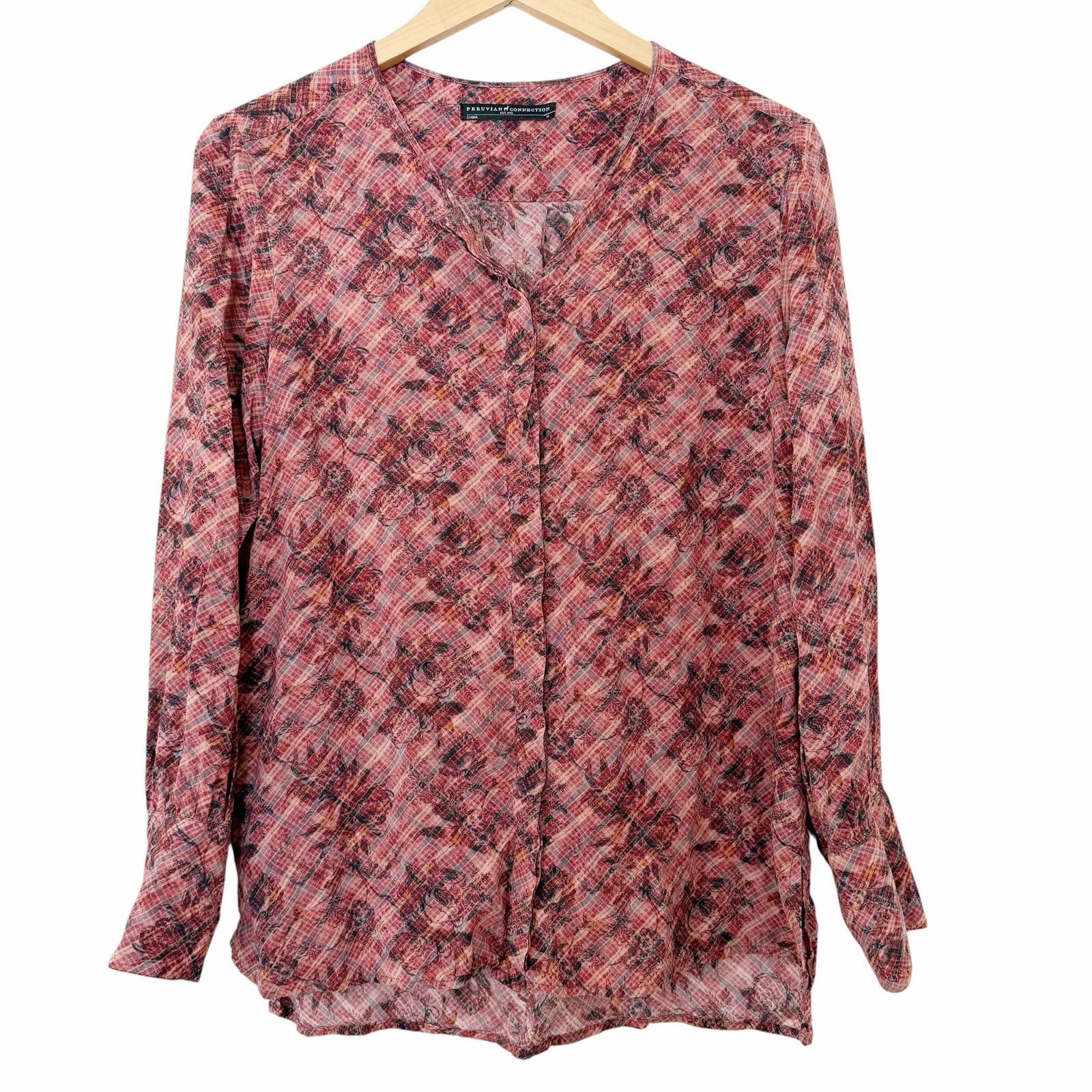 Other Peruvian Connection Floral Button Front Blouse Sz M Size M / US 6-8 / IT 42-44 - 1 Thumbnail