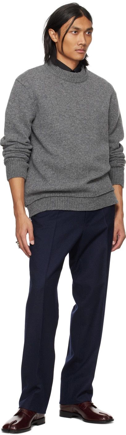 Maison Margiela o1loc1c1125 Pleated Pant in Navy Blue Size US 34 / EU 50 - 4 Thumbnail