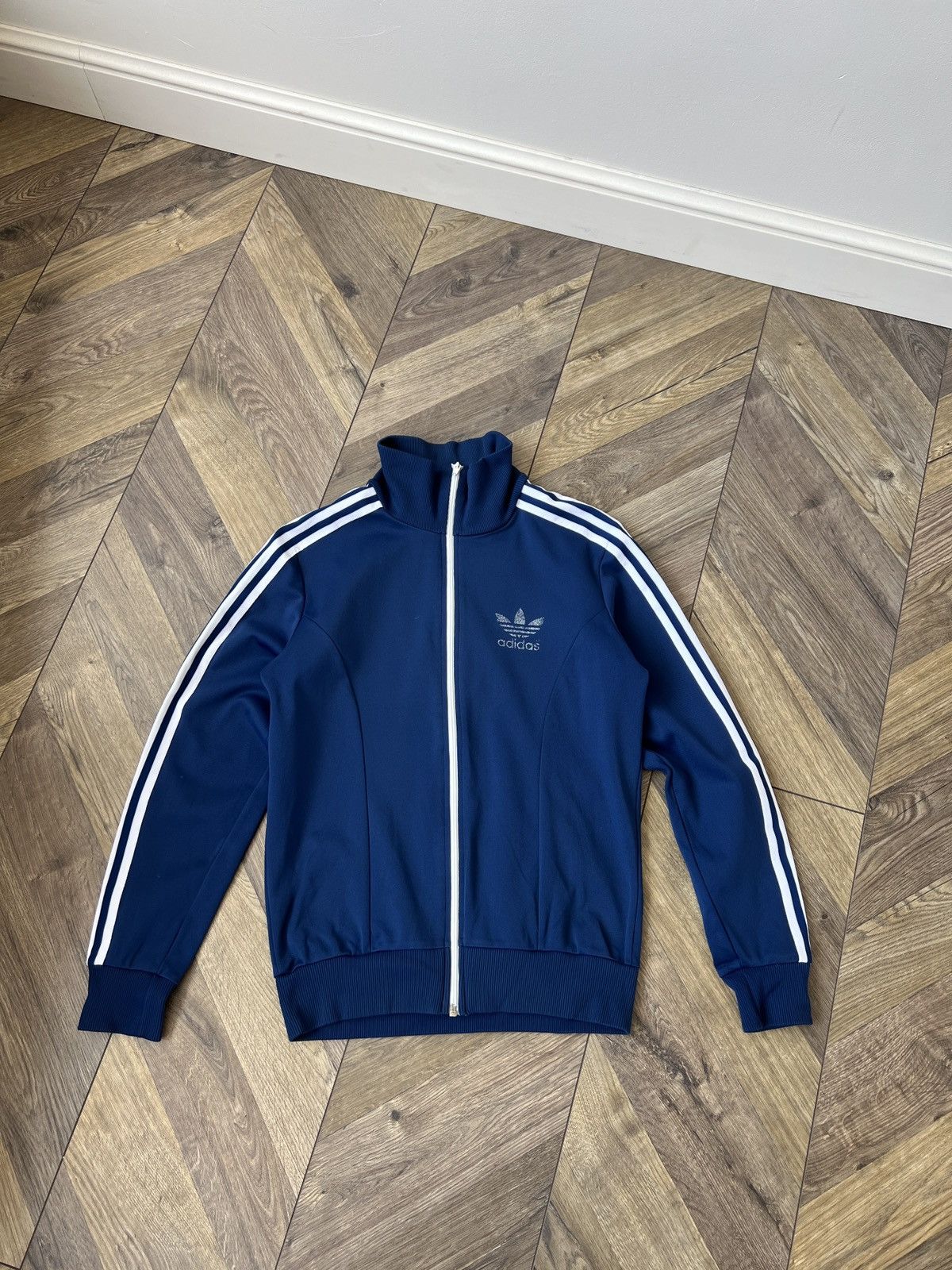 Adidas Vintage 80s Adidas Full Zip Track Jacket Blue Size US S / EU 44-46 / 1 - 1 Thumbnail