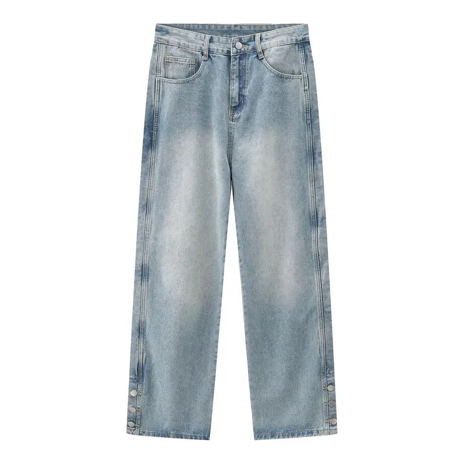 Japanese Brand Retro loose straight leg micro flared jeans Size US 32 / EU 48 - 4 Thumbnail