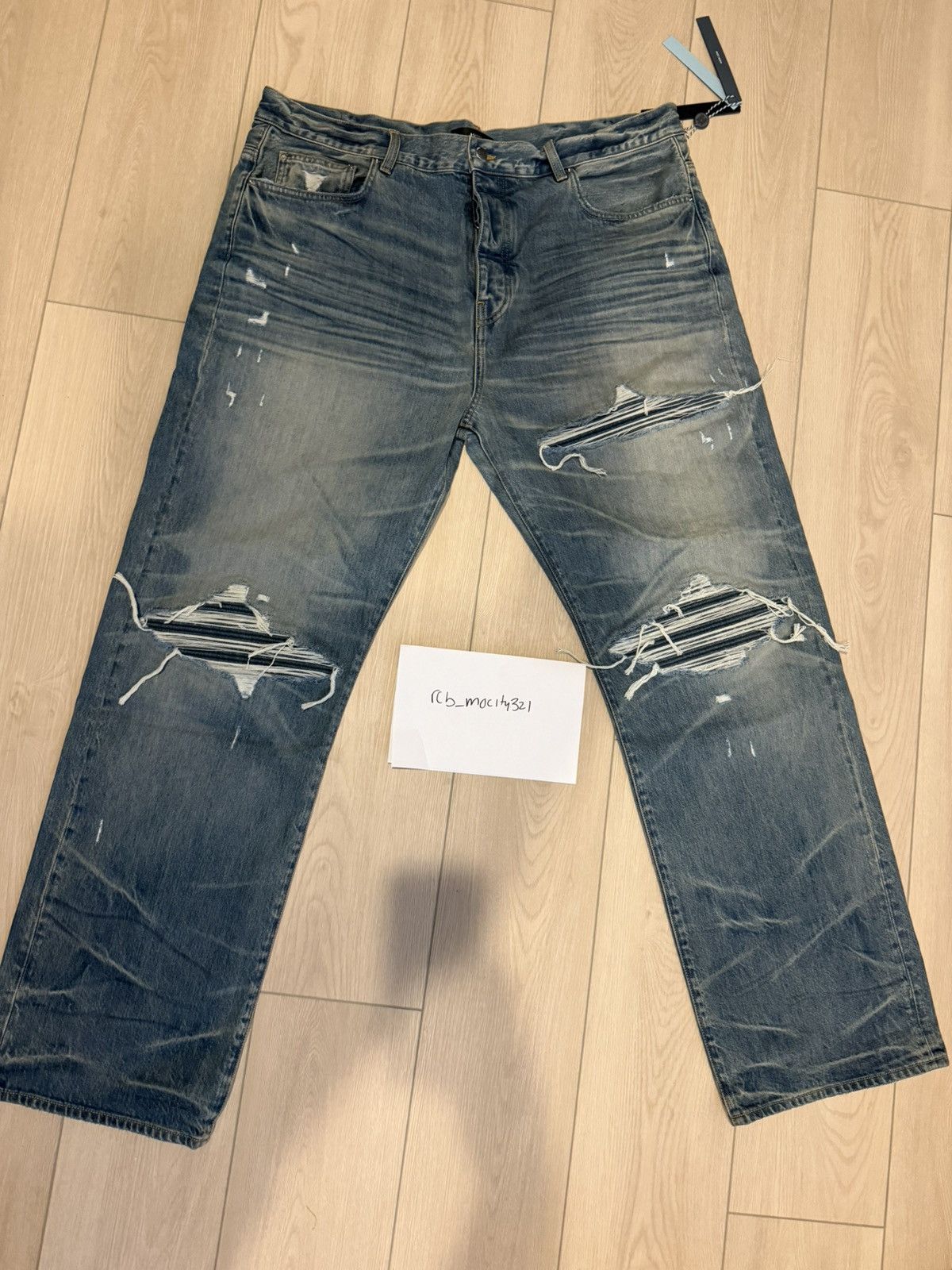 Amiri Amiri mx1 honeycomb striaght leg jeans Size US 40 / EU 56 - 1 Thumbnail
