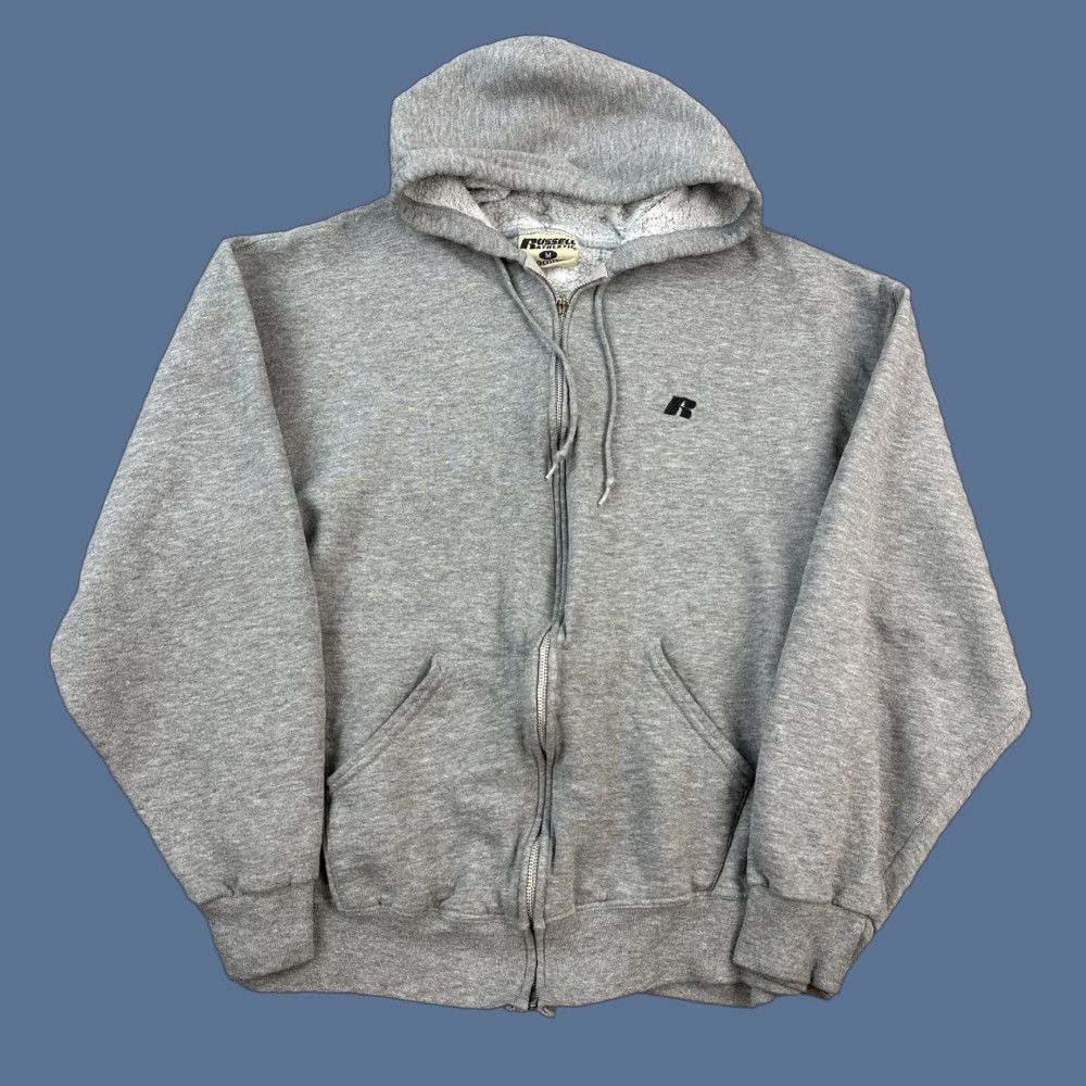 Russell Athletic VINTAGE Russell Athletic Hoodie Mens Medium Gray Pro Cotton Full Zip Y2K Size US M / EU 48-50 / 2 - 1 Thumbnail