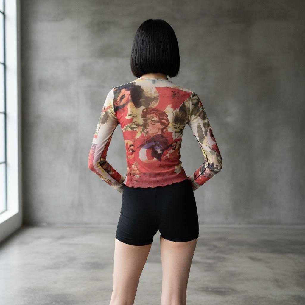 Other The Cop Copine Pinup Painting Meshtop Size ONE SIZE - 6 Thumbnail
