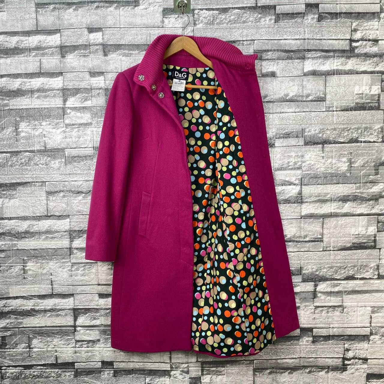 Dolce & Gabbana VINTAGE DOLCE&GABBANA ARCHIVE FUCHSIA BOILED WOOL SWING COAT Size S / US 4 / IT 40 - 1 Thumbnail