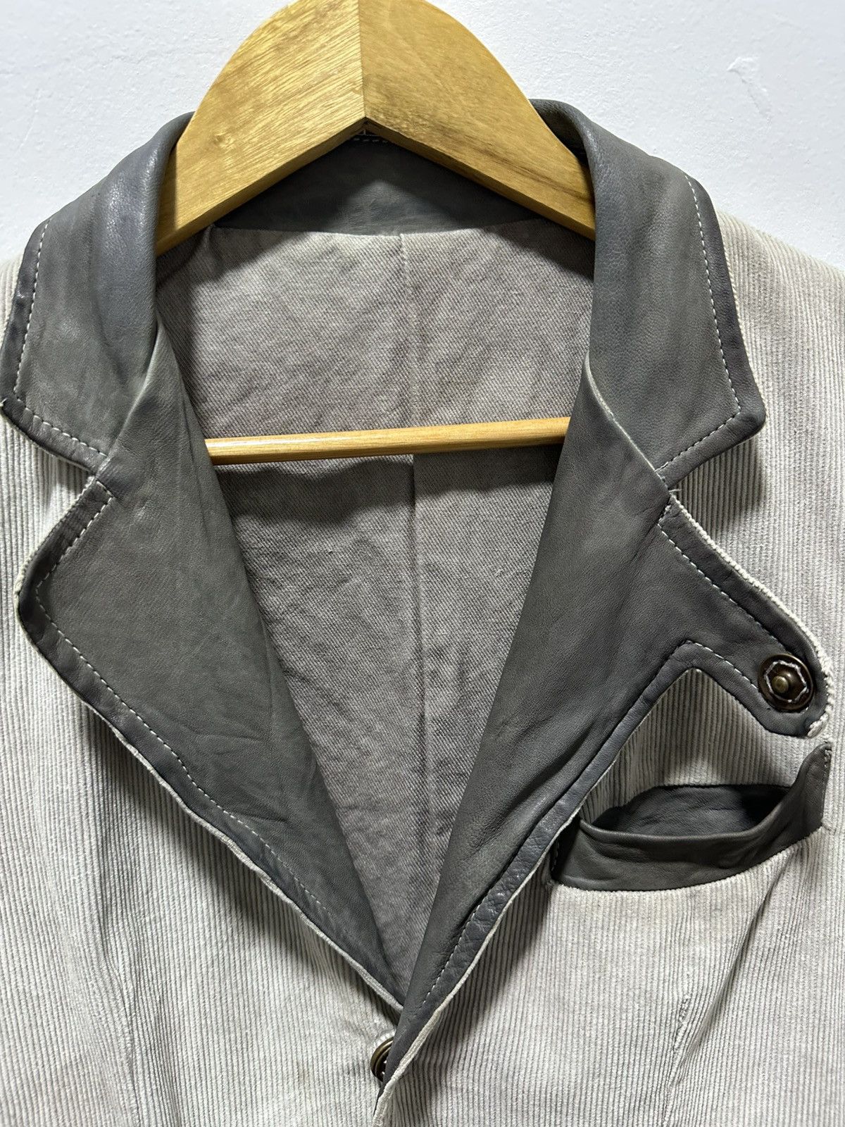 Giorgio Brato Giorgio Brato Corduroy Jacket With Leather Detailing Trim Size US M / EU 48-50 / 2 - 10 Thumbnail
