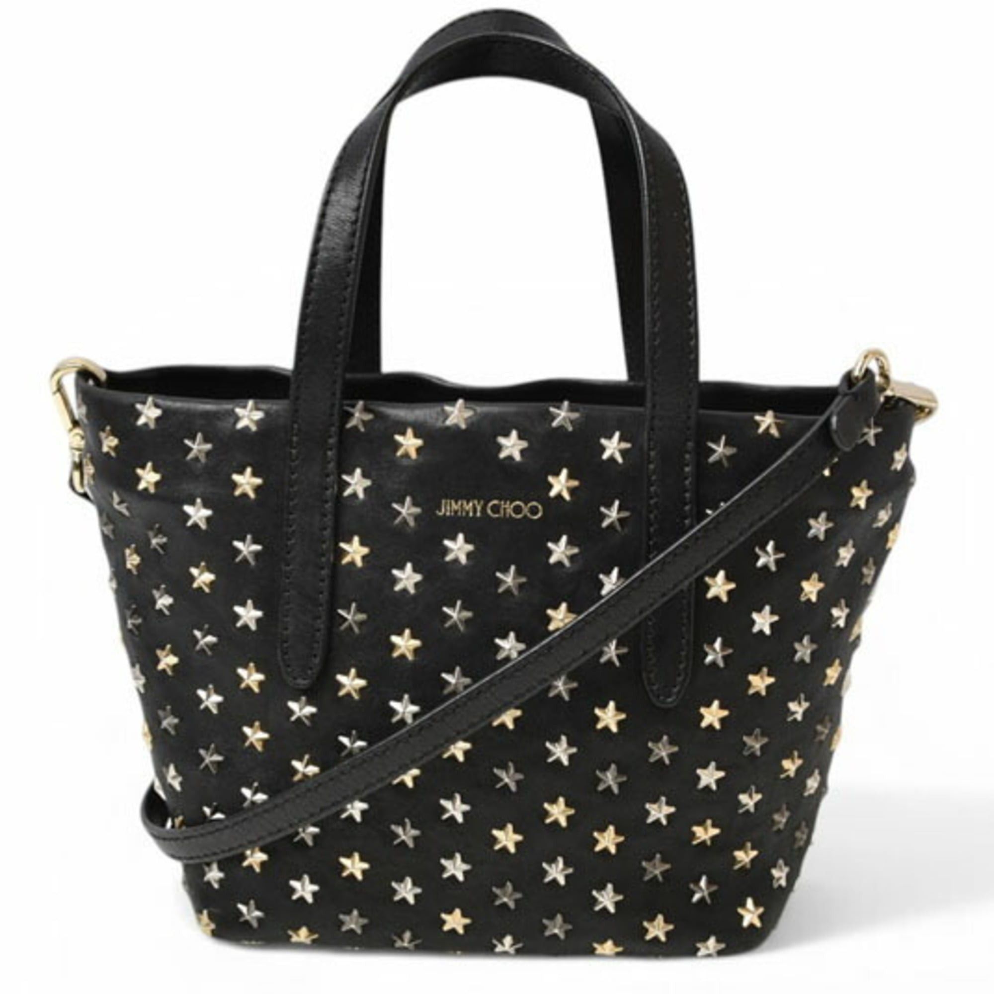 Jimmy Choo Jimmy Choo handbag/shoulder bag, JIMMY CHOO 2-way Mini Sara, leather, star studs, black mix. Size ONE SIZE - 1 Thumbnail