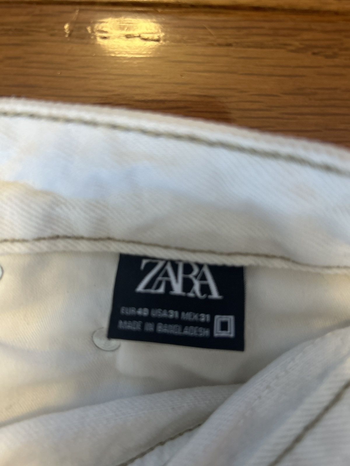 Zara Zara White Denim Pants Size US 31 - 3 Thumbnail