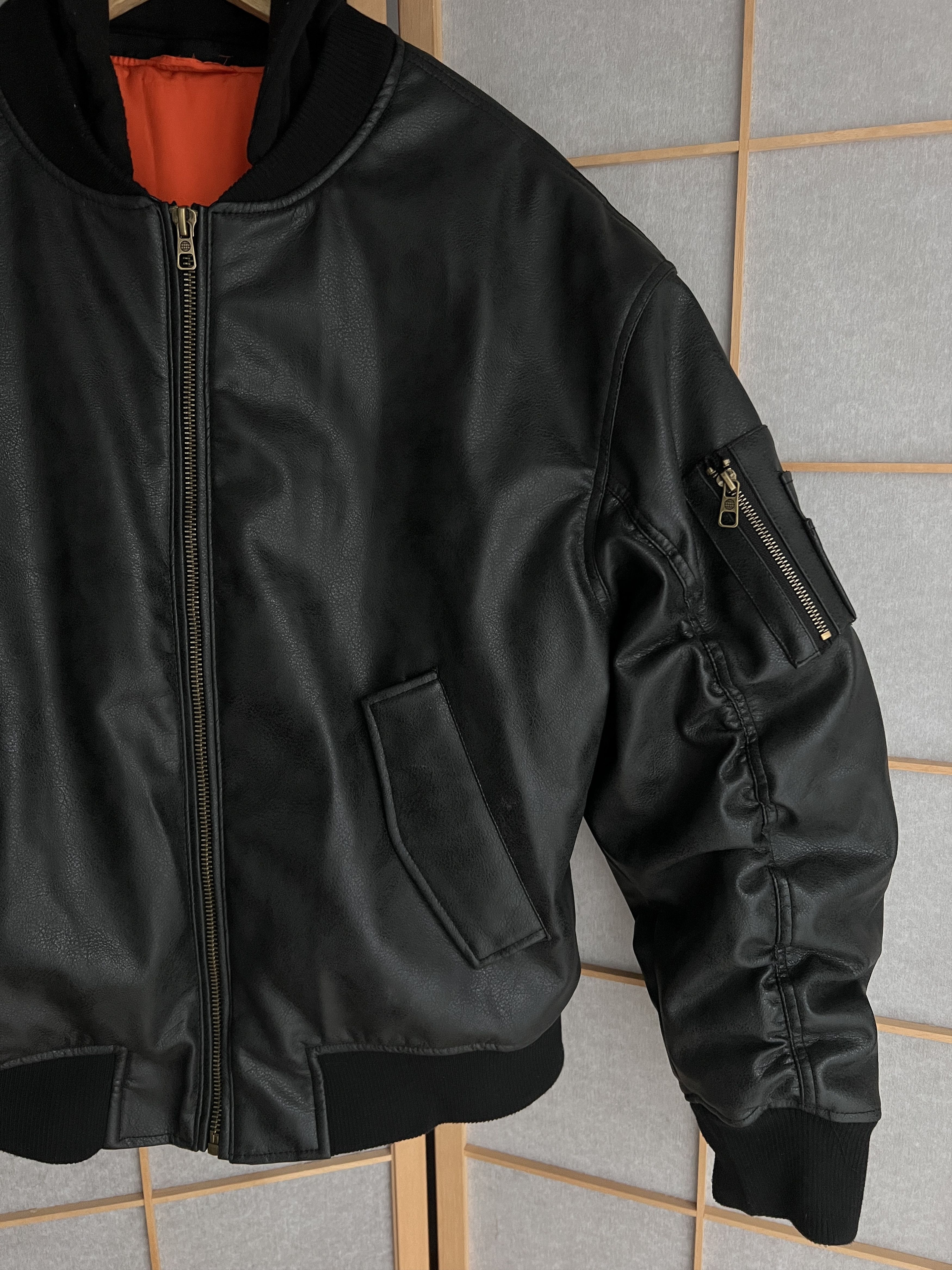 Hysteric Glamour MA-1 leather bomber jacket y2k baggy opium boxy flyer army Size US L / EU 52-54 / 3 - 16 Thumbnail
