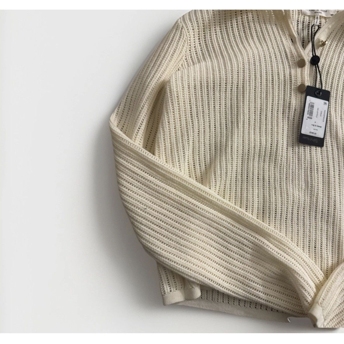 Rag & Bone Rag & Bone Vivi Polo Sweater Small Chalk White Size S / US 4 / IT 40 - 9 Thumbnail