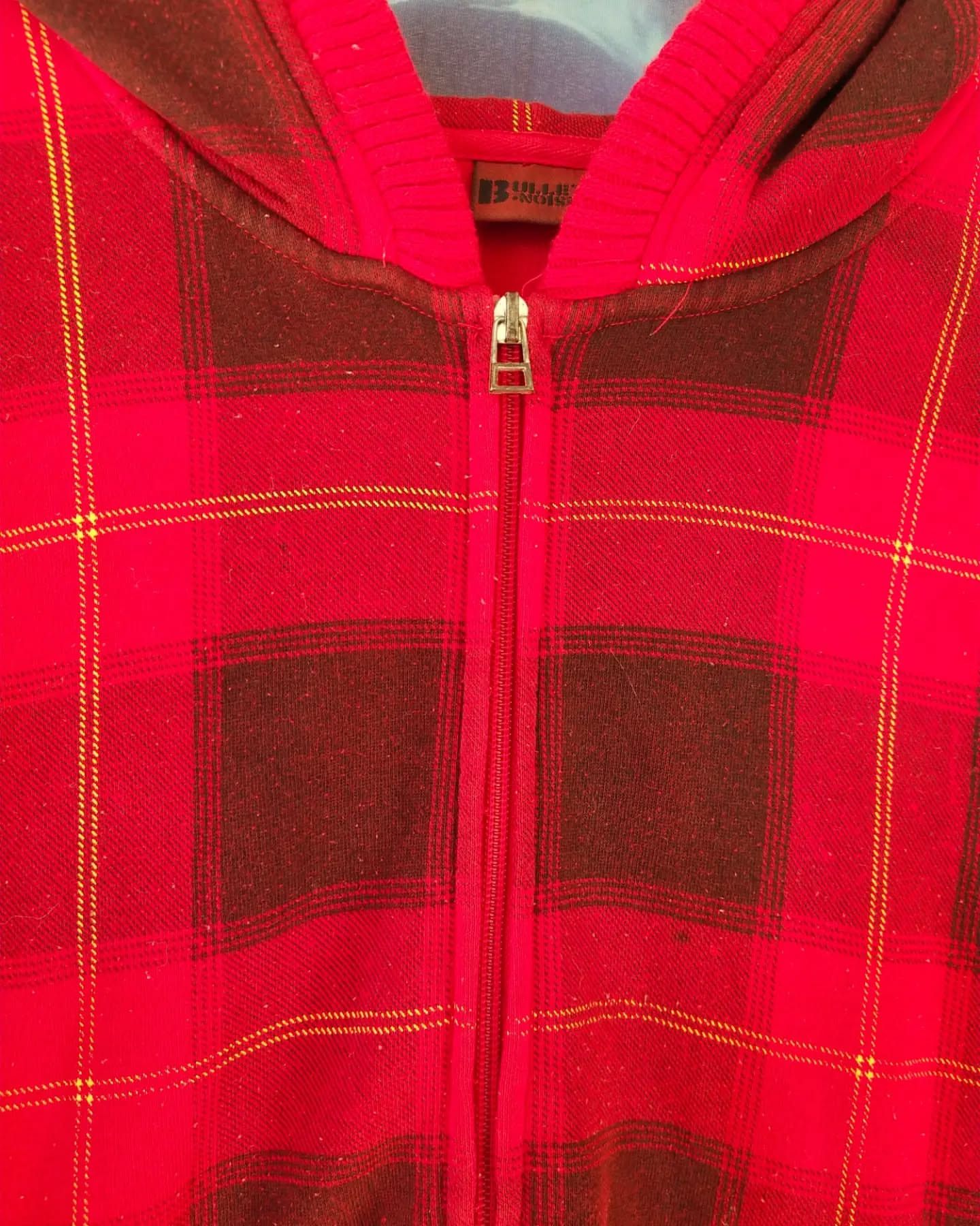 Bullet Noise Bullet Noise Red Plaid Flanel-like Zipper Hoodie Size US M / EU 48-50 / 2 - 2 Thumbnail