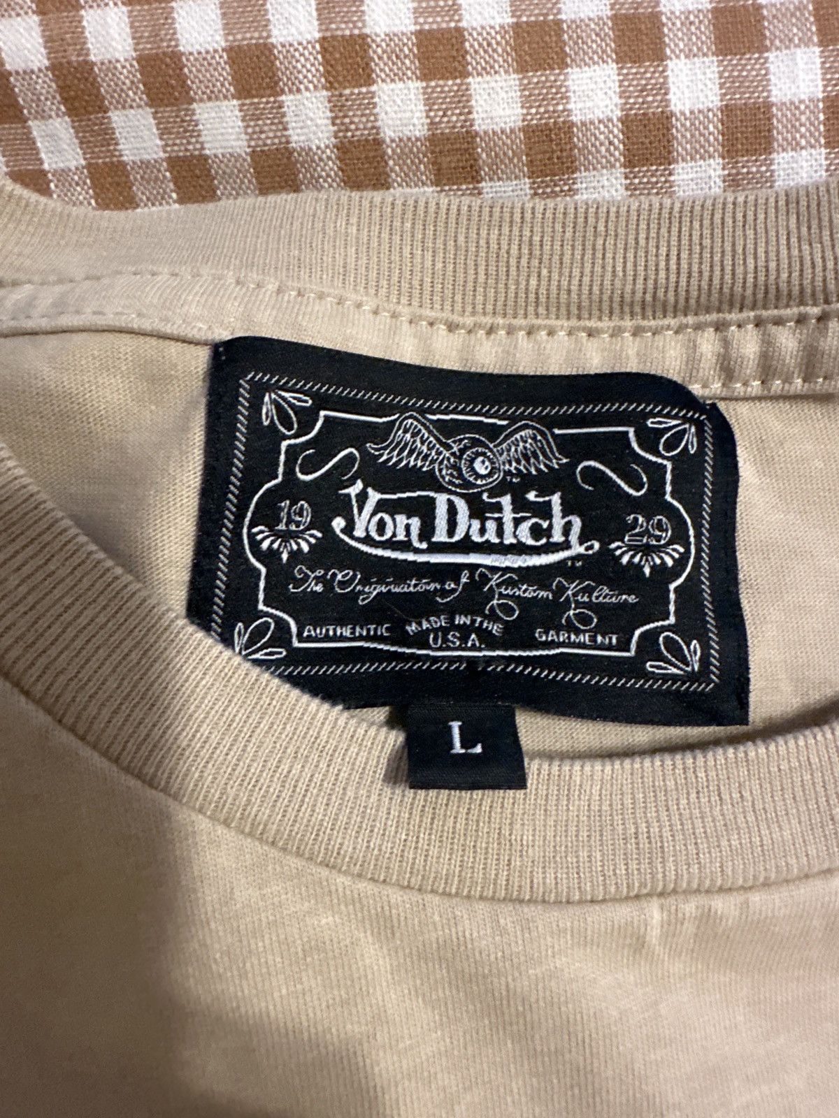 Von Dutch Beige Von Dutch T shirt Size US L / EU 52-54 / 3 - 3 Thumbnail