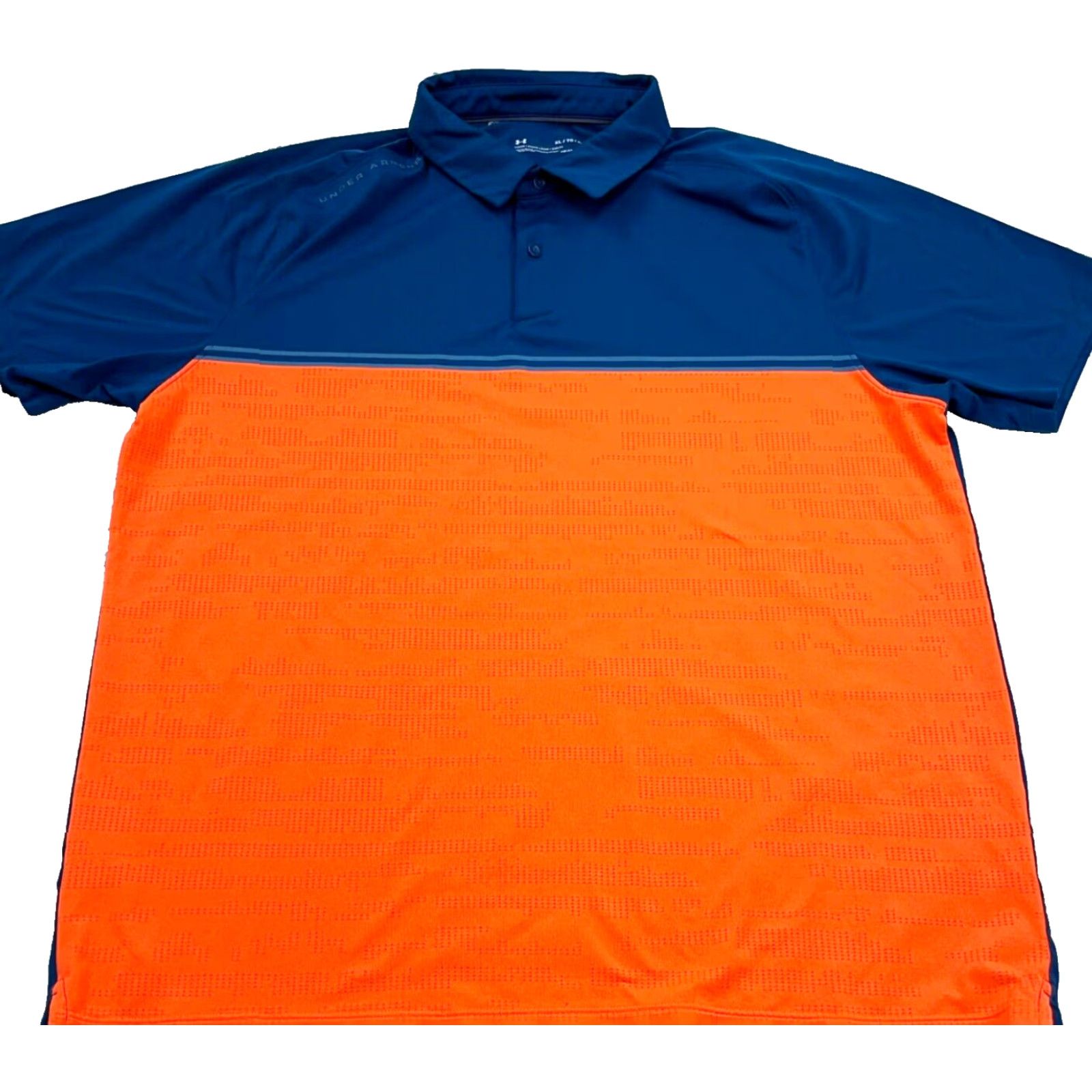 Under Armour Under Armour Polo Shirt Men XL Orange Blue Loose Fit Performance Polo Shirt Athletic Sun 90s Size US XL / EU 56 / 4 - 2 Thumbnail