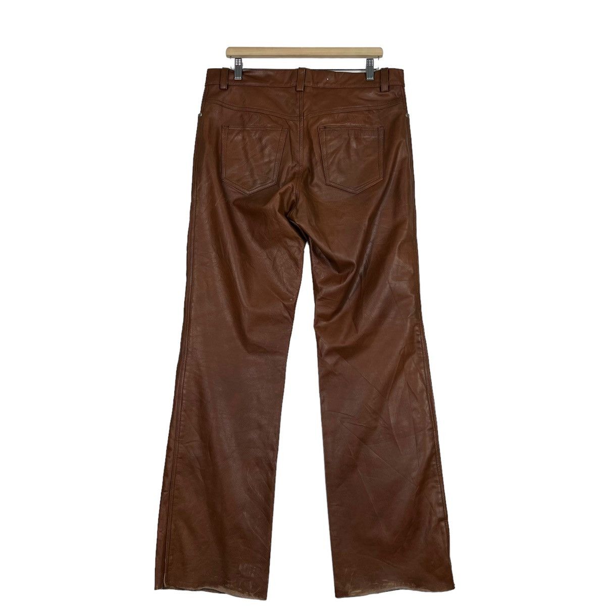 Issey Miyake 🔥 ISSEY MIYAKE HORN WORK LEATHER TROUSER PANTS Size US 36 / EU 52 - 8 Thumbnail