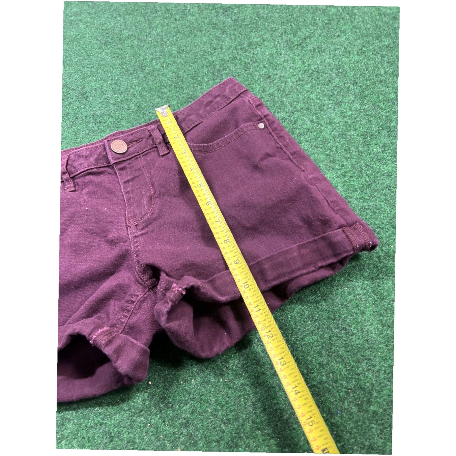 Vintage LC Lauren Conrad Women's Jean Shorts Red Cuffed Size 4 Size 32" / US 10 / IT 46 - 8 Thumbnail