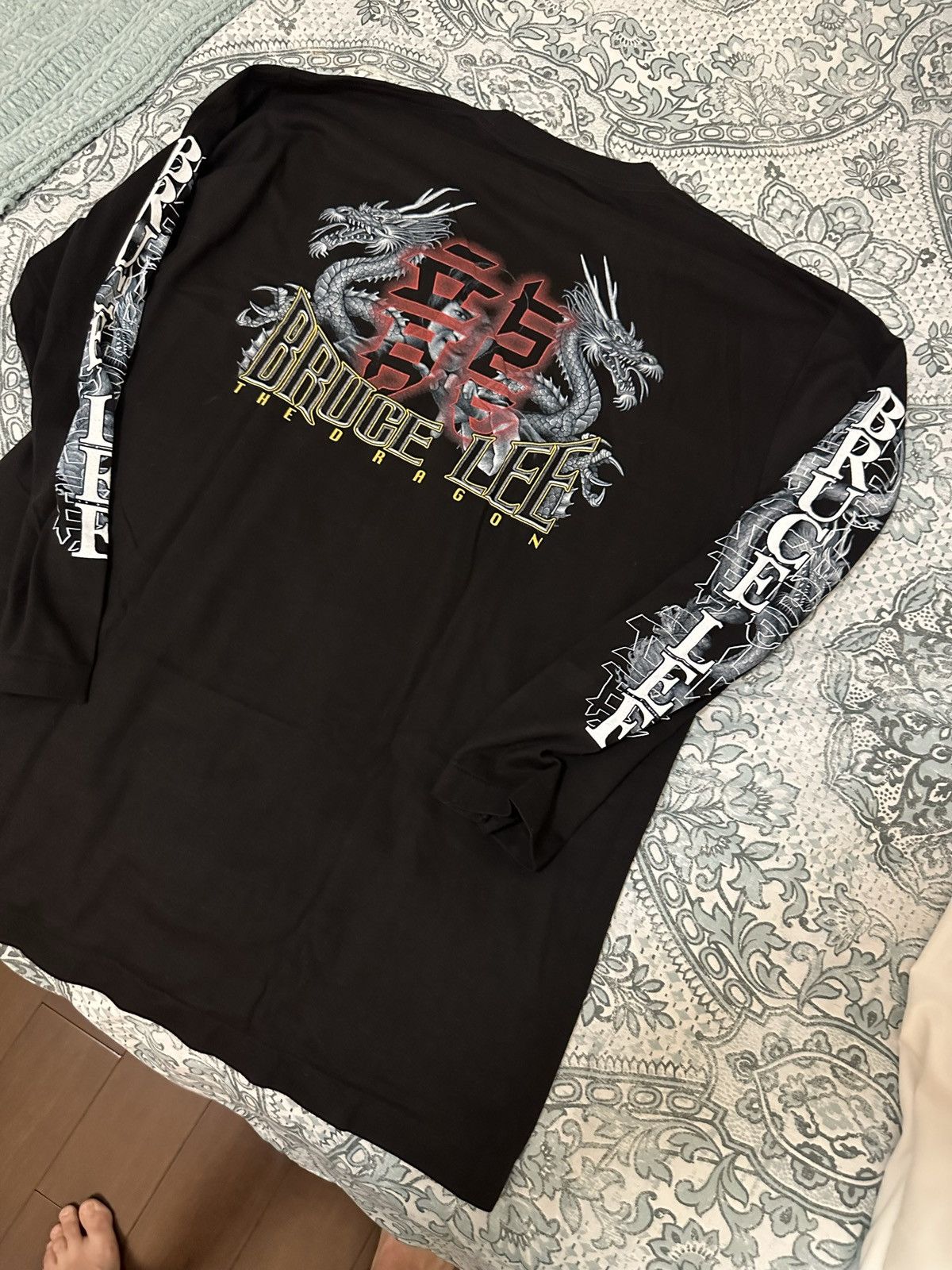 Vintage Vintage 90s single stitch Bruce Lee the dragon long sleeve Size US XL / EU 56 / 4 - 14 Thumbnail