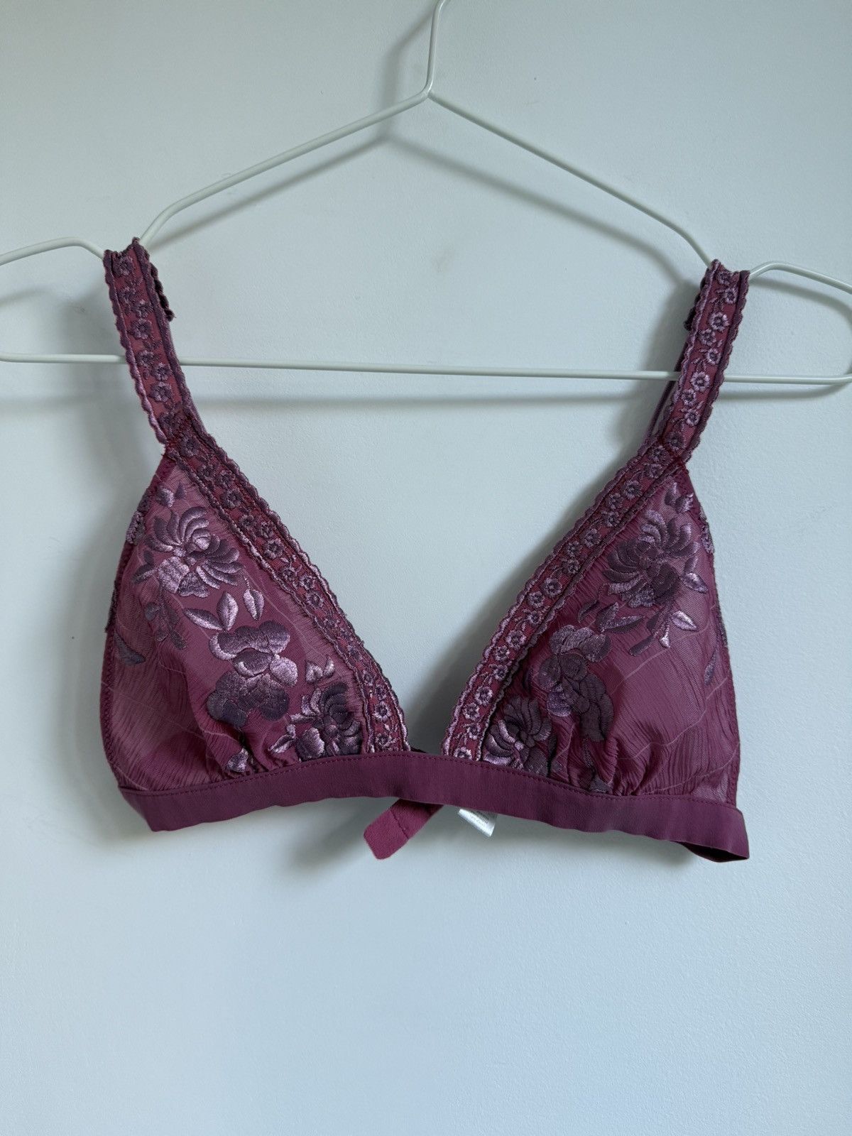Dior × Vintage Christian Dior Vintage Silk Floral Bra in Pink Size ONE SIZE - 2 Thumbnail