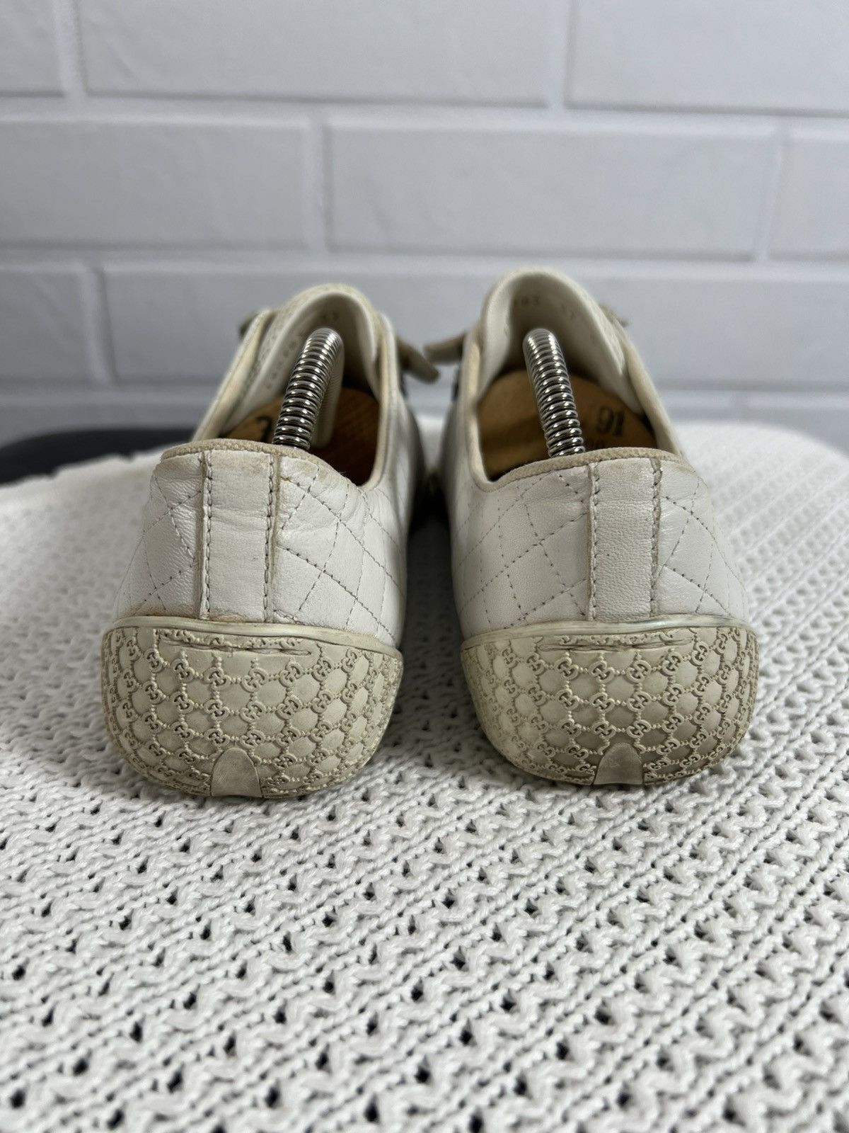 Gucci Gucci Leather Sneakers White Size 37 Size US 7 / IT 37 - 4 Thumbnail