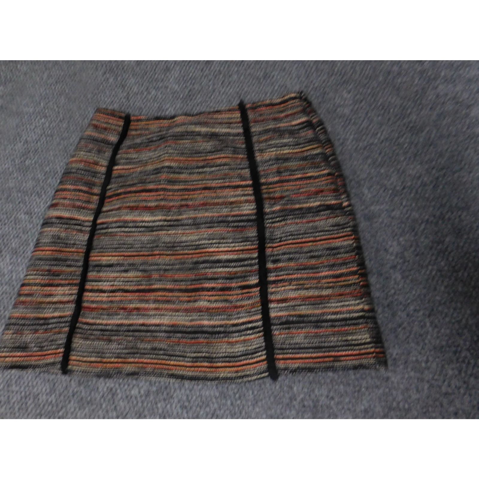Loft Loft Skirt Womens 6 A-line Zip striped Multicolor Polyester Knit Short Zipper Casual Regular Skirt Womens Fashion Members Mens Girls Size 28" / US 6 / IT 42 - 3 Thumbnail